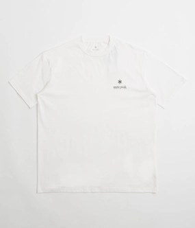 Snow Peak Soft Cotton Relaxed Logo T-Shirt - Off White Easy-to-Match Spring Wear