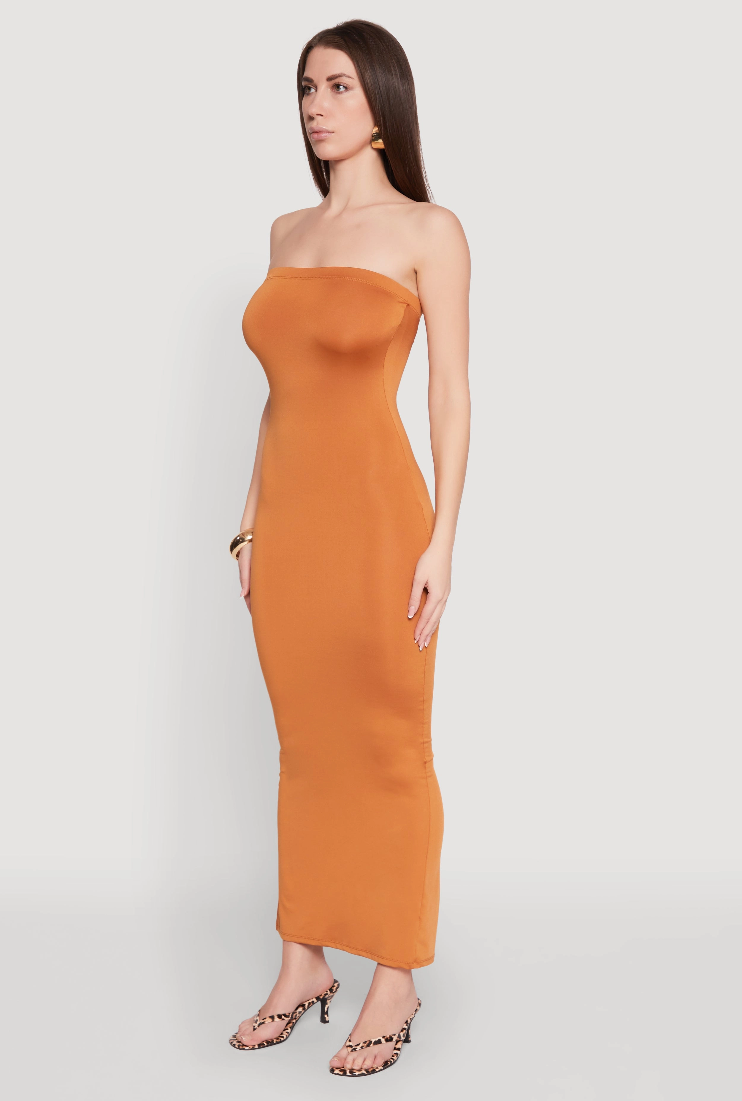 Breezy Fit Slit Back Maxi Tube Dress