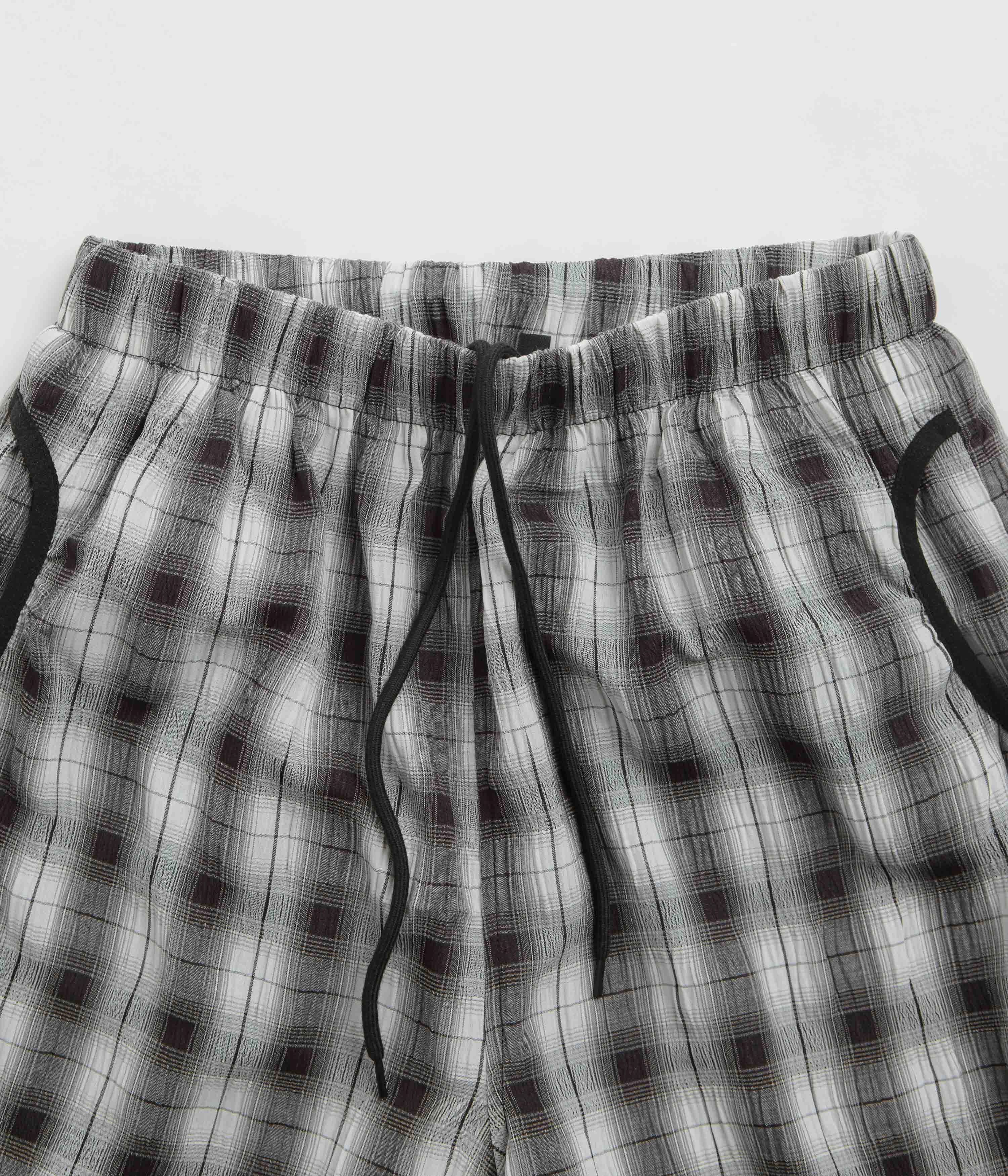 Sexhippies Seersucker Plaid Shorts - Black / White Outdoor Layer