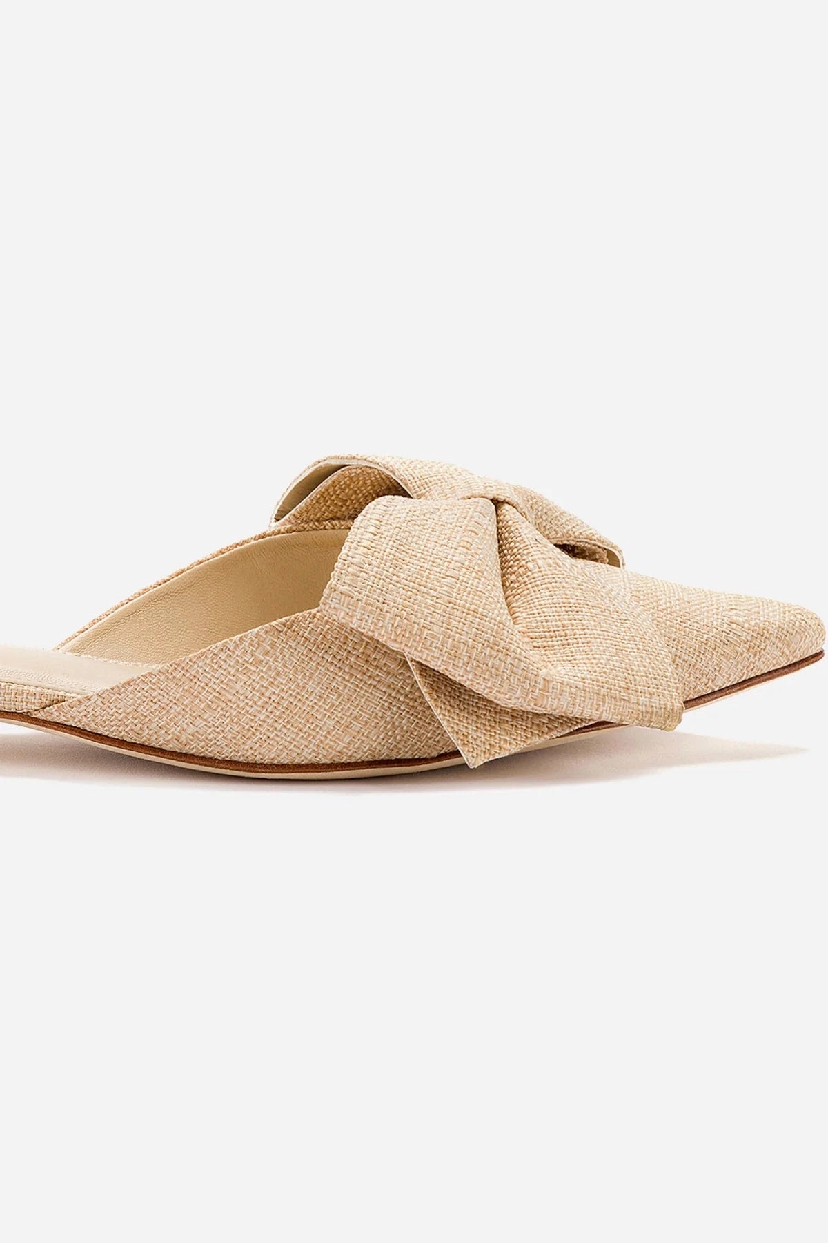 Elle Flat Mule In Beige Raffia Look View