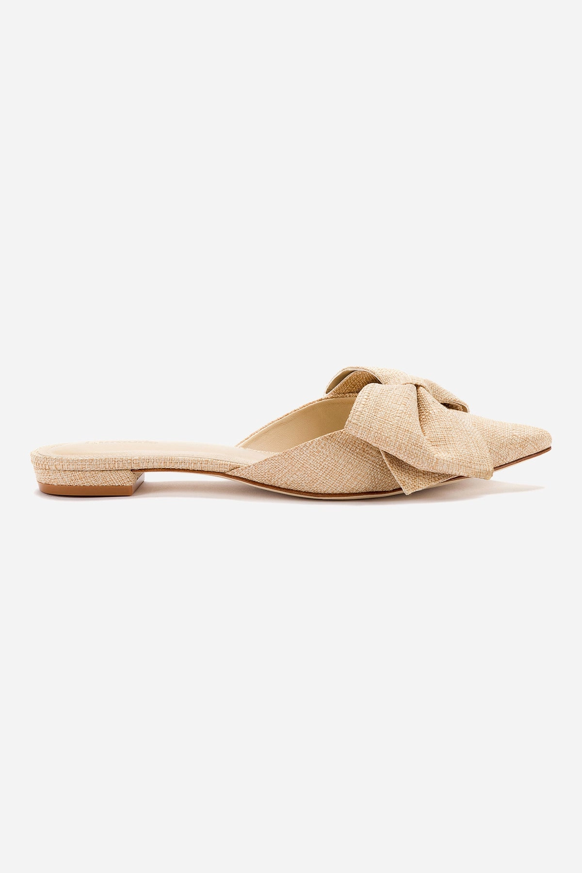Peace Feel Elle Flat Mule In Beige Raffia