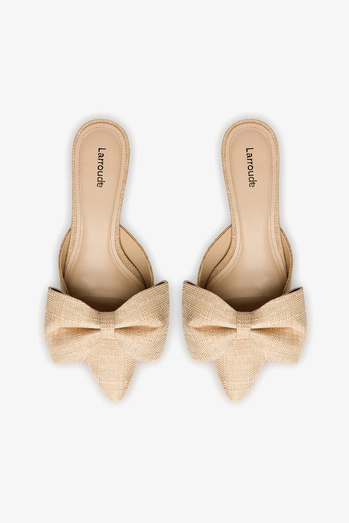 Elle Flat Mule In Beige Raffia Harbor Pier