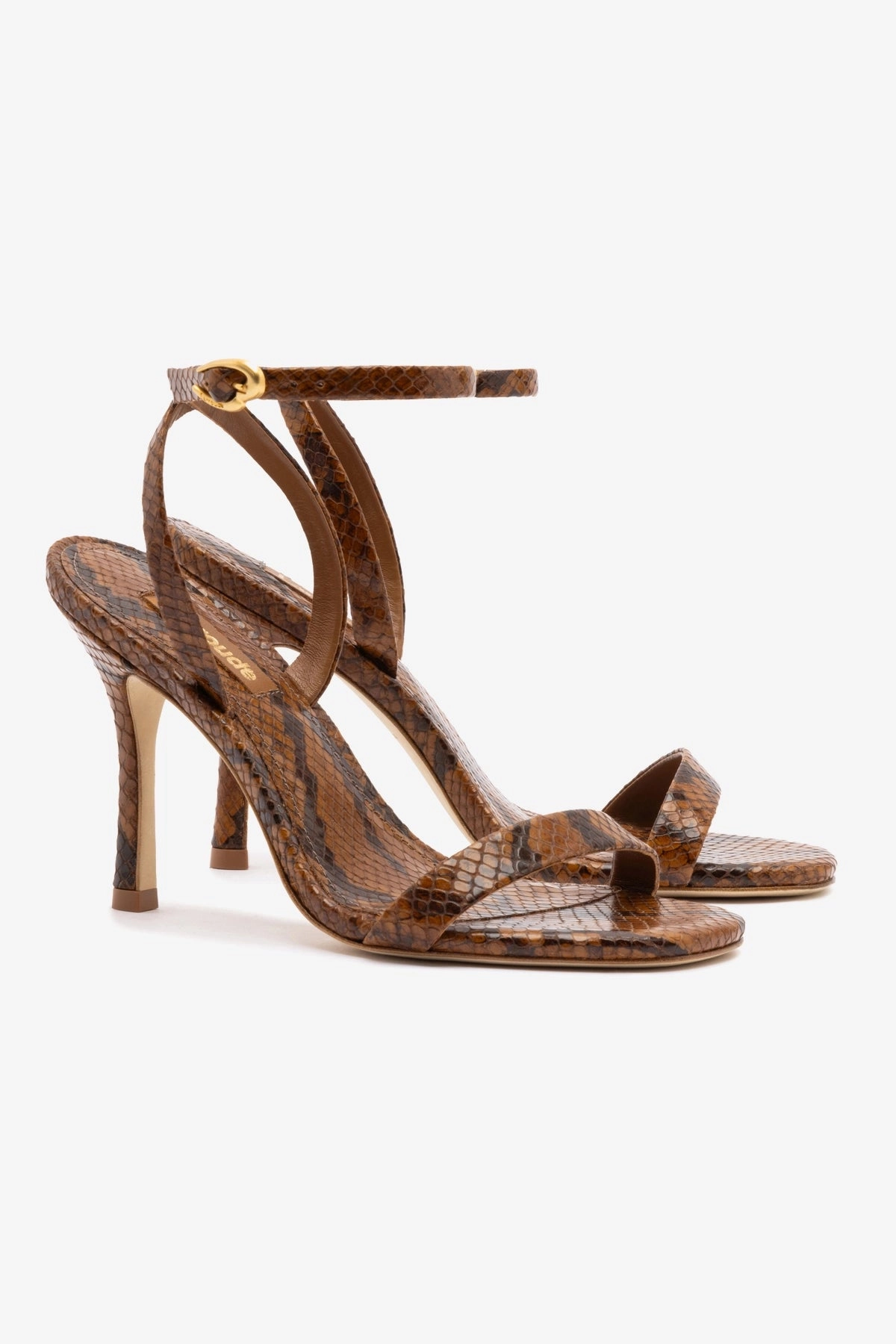 Veronina Sandal In Oud Python Embossed Leather Slide Style Relaxing Shoes