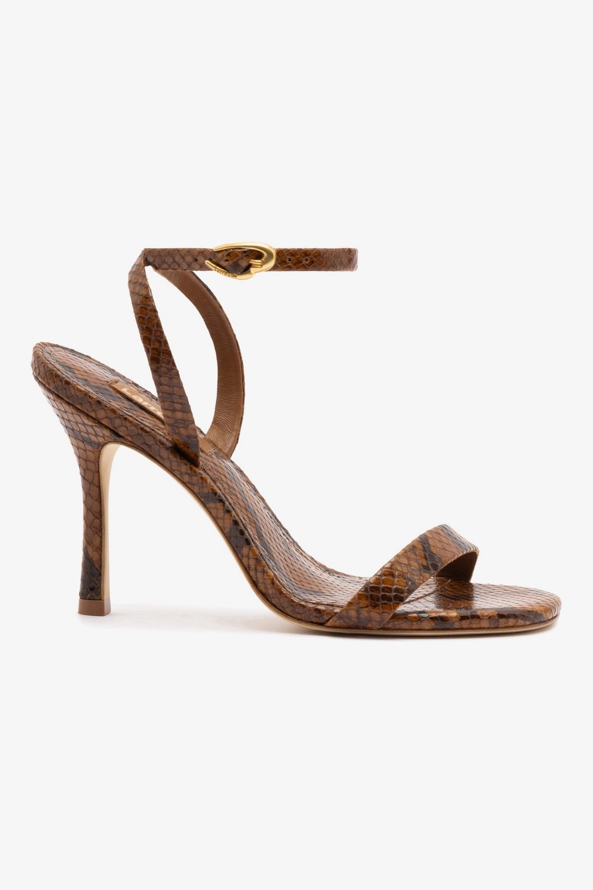 Thermoplastic Ribbon Tie Veronina Sandal In Oud Python Embossed Leather