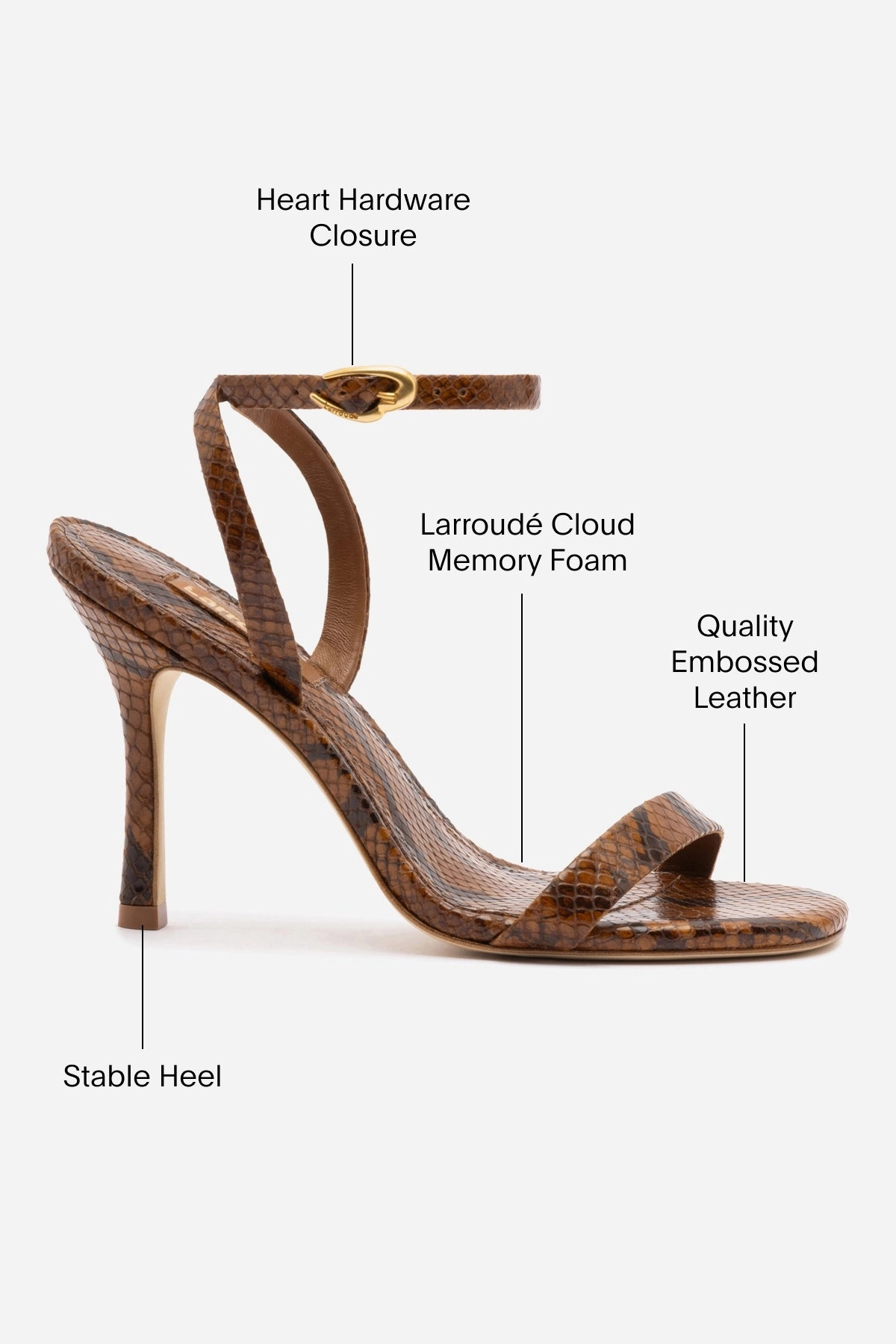 Eco Friendly Material Back to Nature Veronina Sandal In Oud Python Embossed Leather