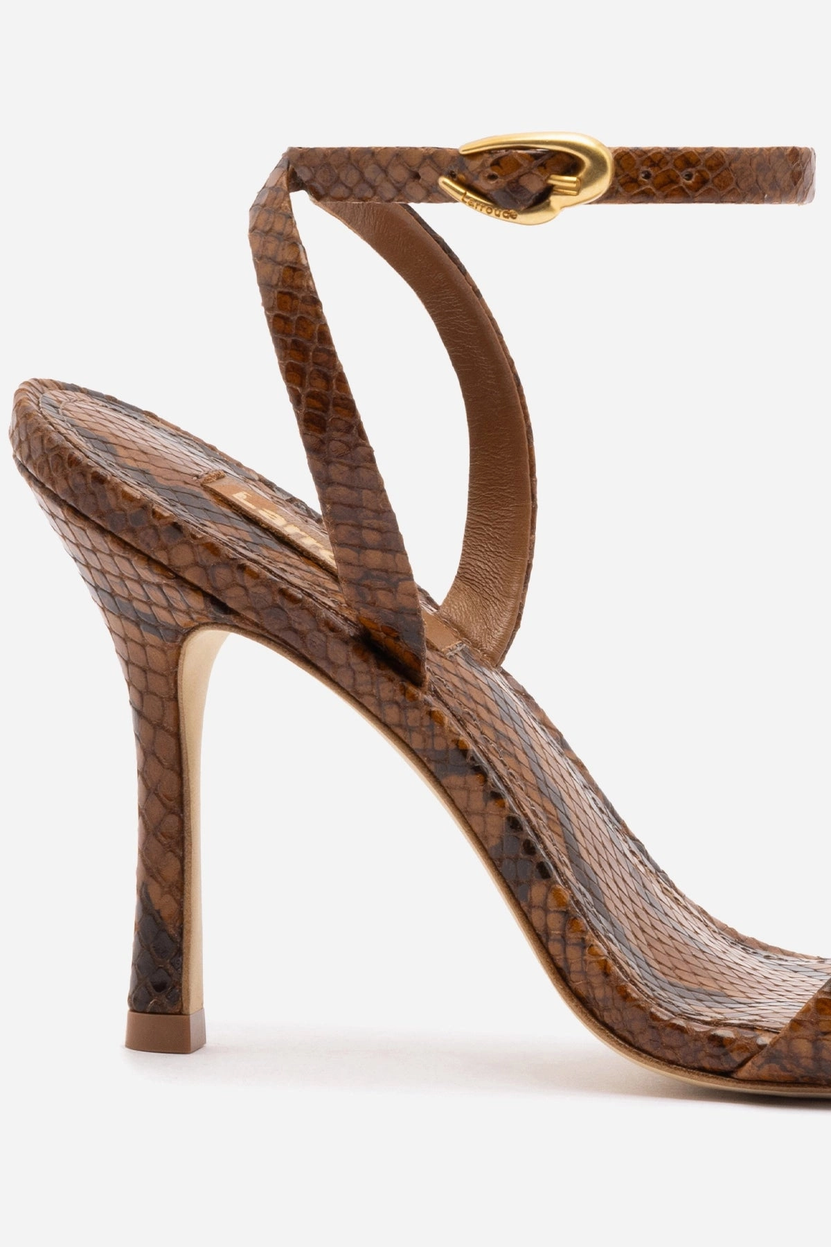 Stylish Open-toe Sandals Compression Molded Midsole Veronina Sandal In Oud Python Embossed Leather