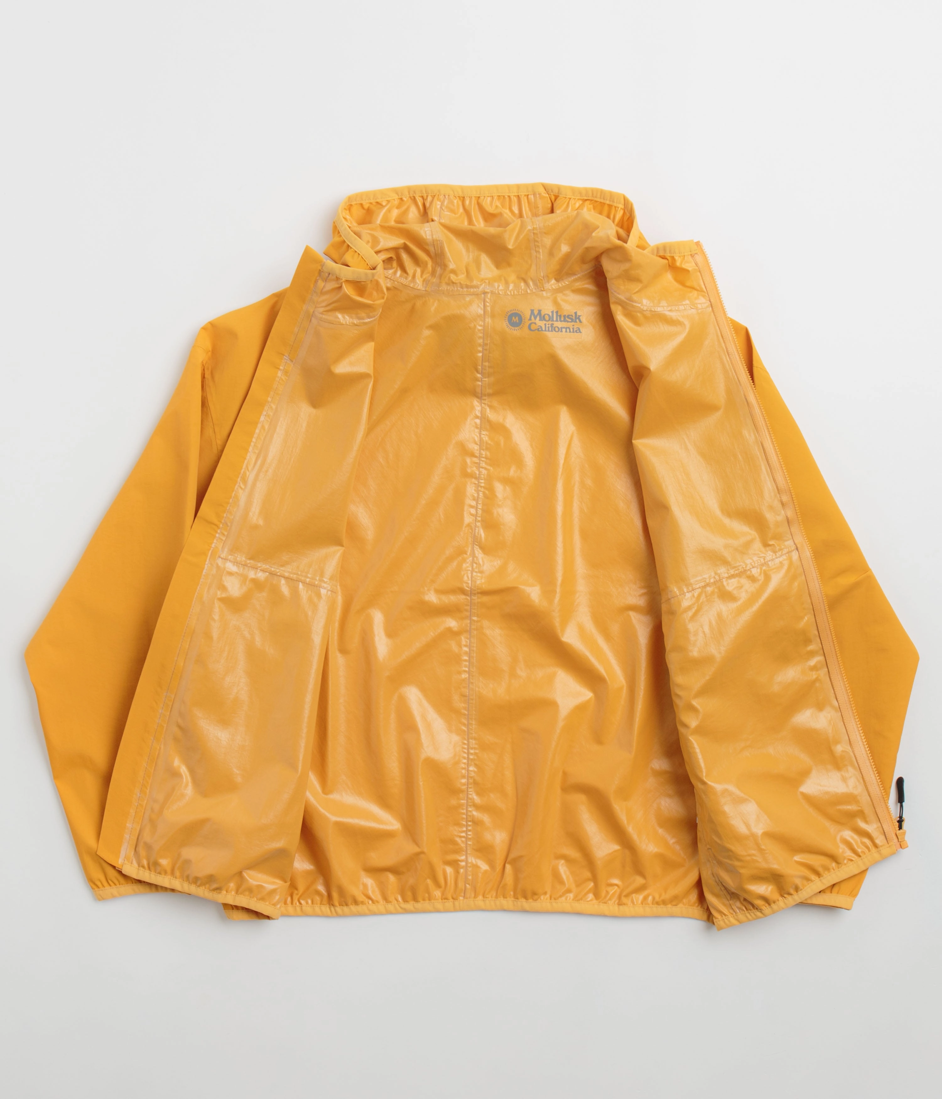 Non Restrictive Cut Light Reflective Logos Mollusk Womens Cloud Forest Rain Jacket - Yellow