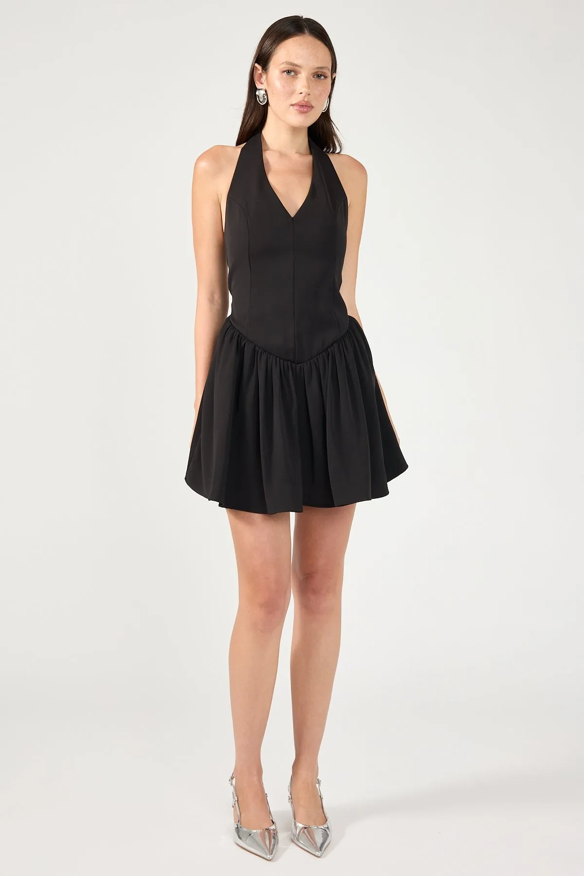 Satin Grace Polite Tone Perfect Stranger Uma Mini Dress Black