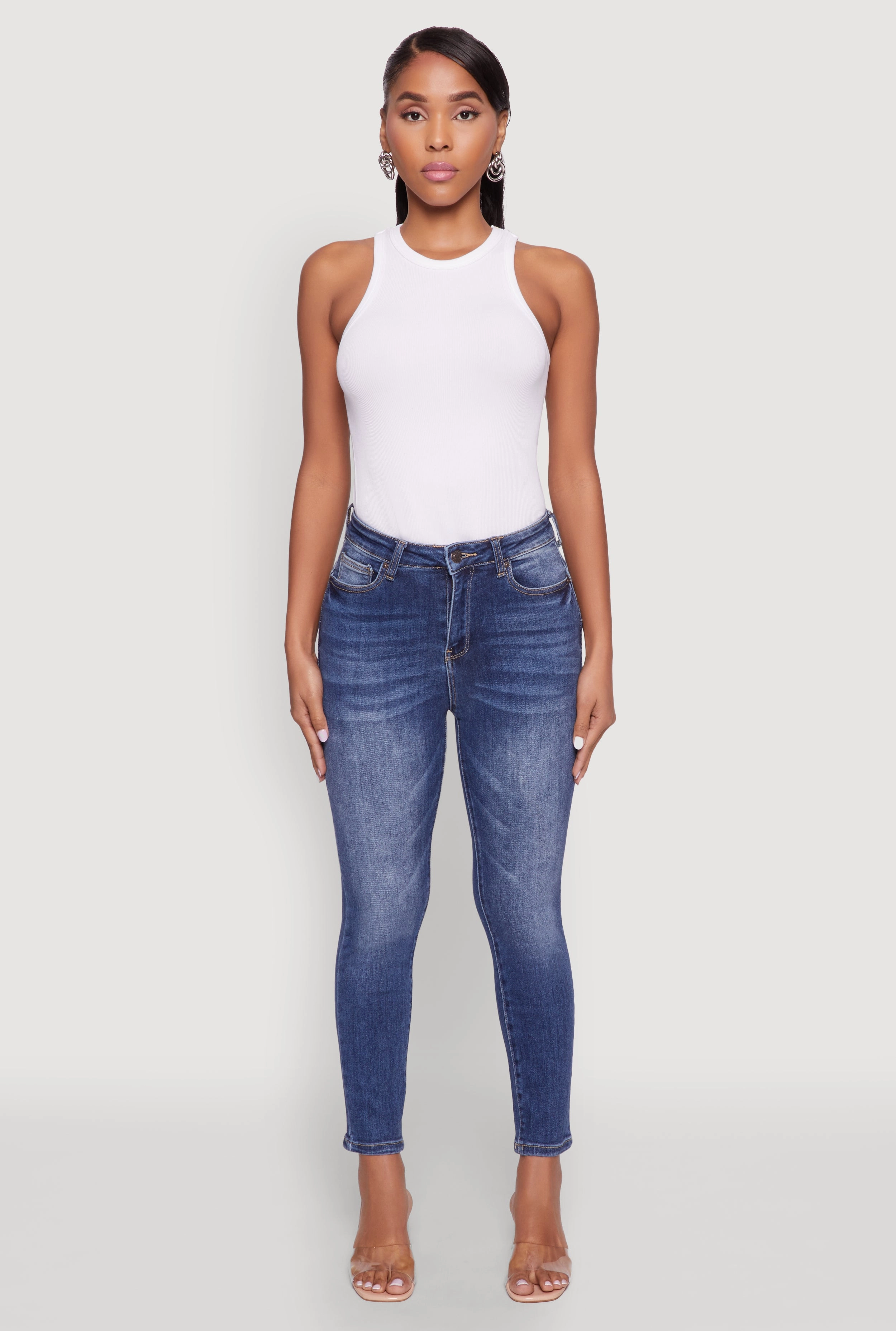 WAX Whiskered Cropped Skinny Jeans easy move