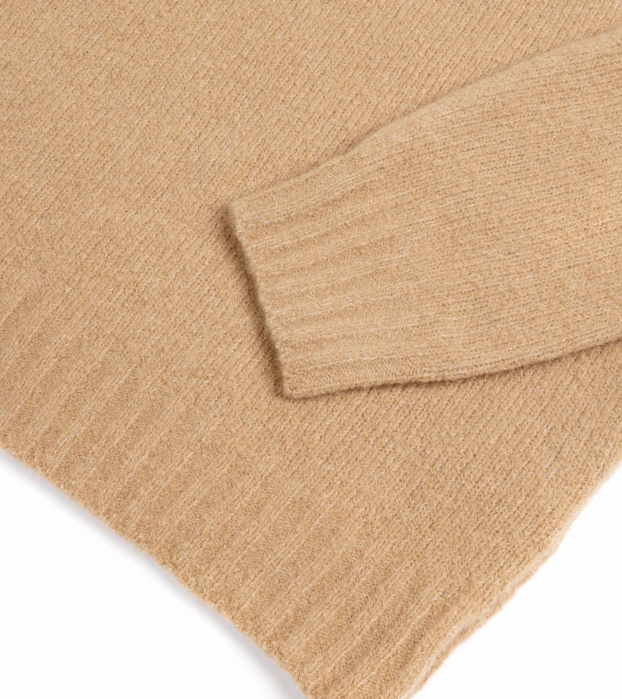 Everyday Layers Corporate Event Fedeli Basket Wool Cashmere Mix Long Sleeve Knit Polo Shirt: Tan
