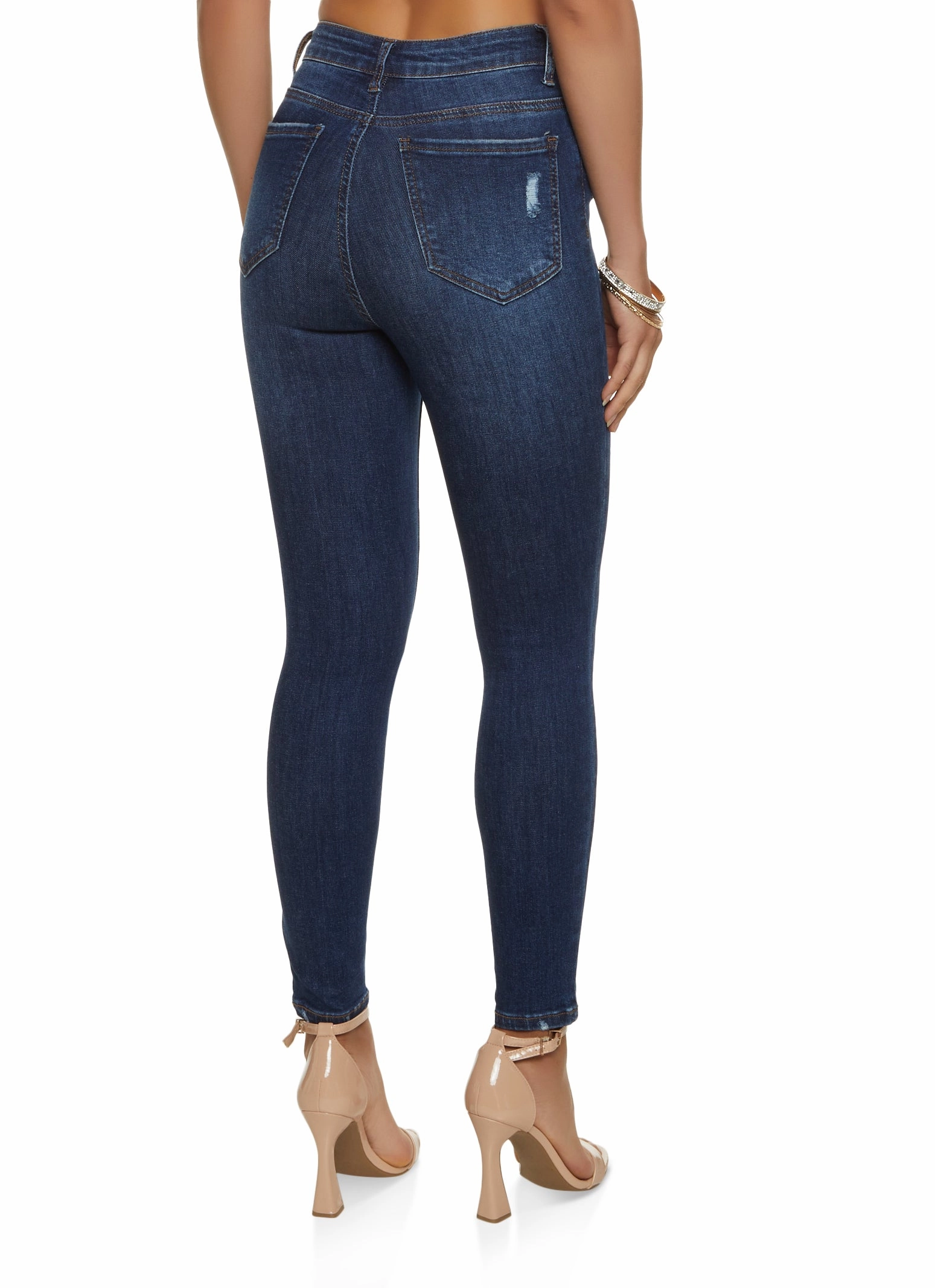 WAX Basic Distressed High Waist Skinny Jeans Neat Look Outdoor Adventure Party Look Youth Style