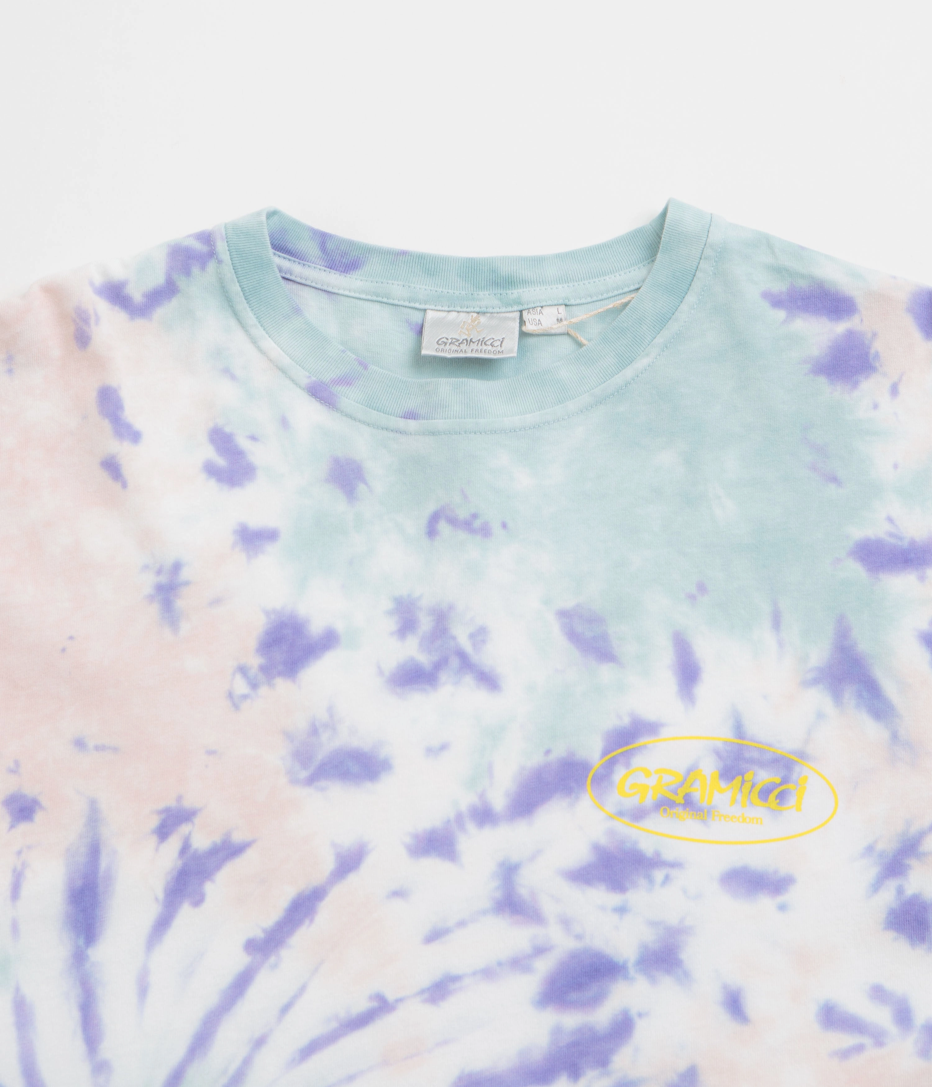 Lightweight Comfort Wear Casual Fit Gramicci Oval Long Sleeve T-Shirt - Blue Tie Dye