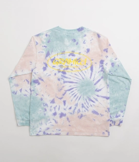 Easy Fit Fashion Comfort Gramicci Oval Long Sleeve T-Shirt - Blue Tie Dye