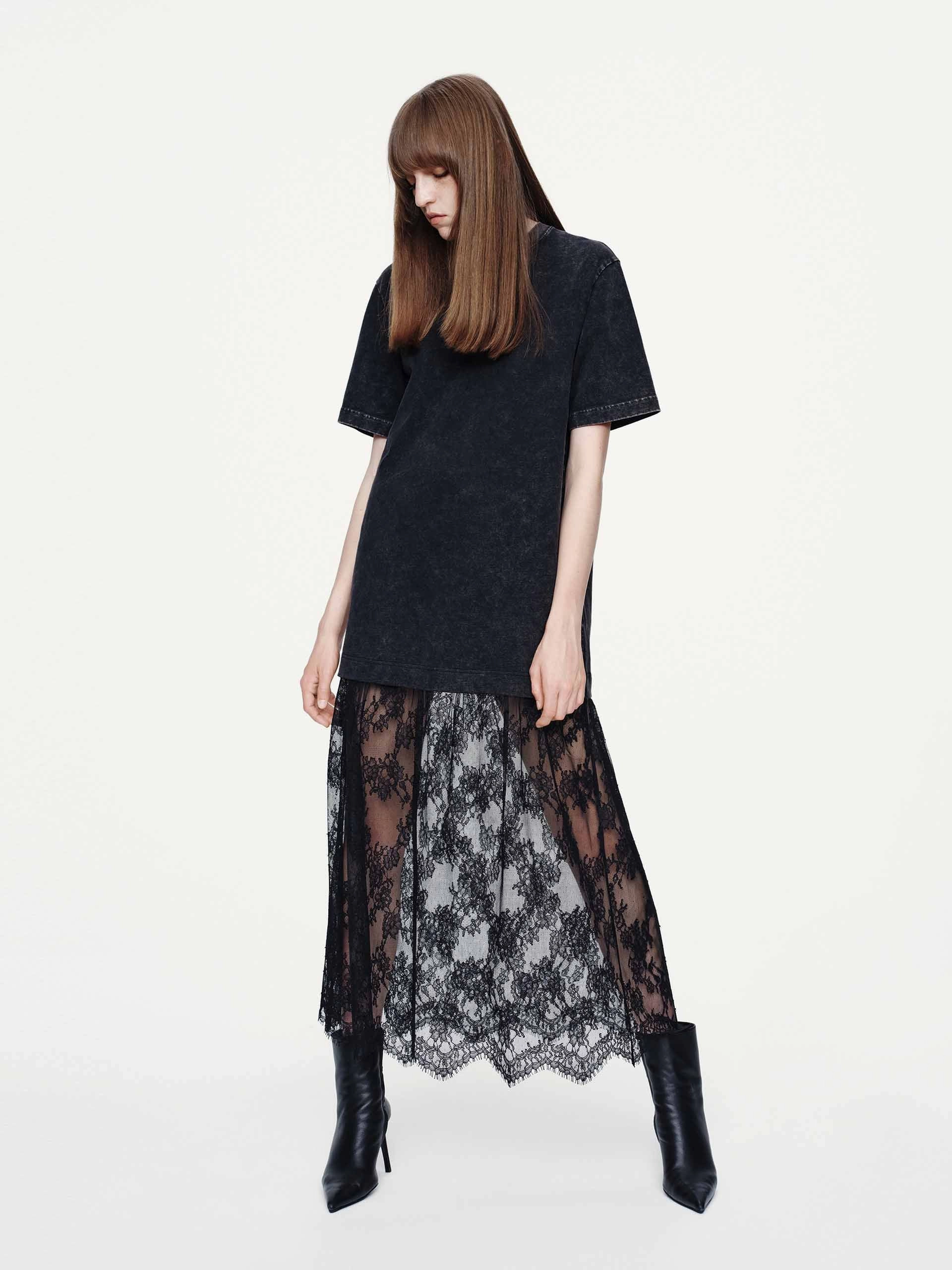 Classic Wear Tulle-paneled T-shirt Dress