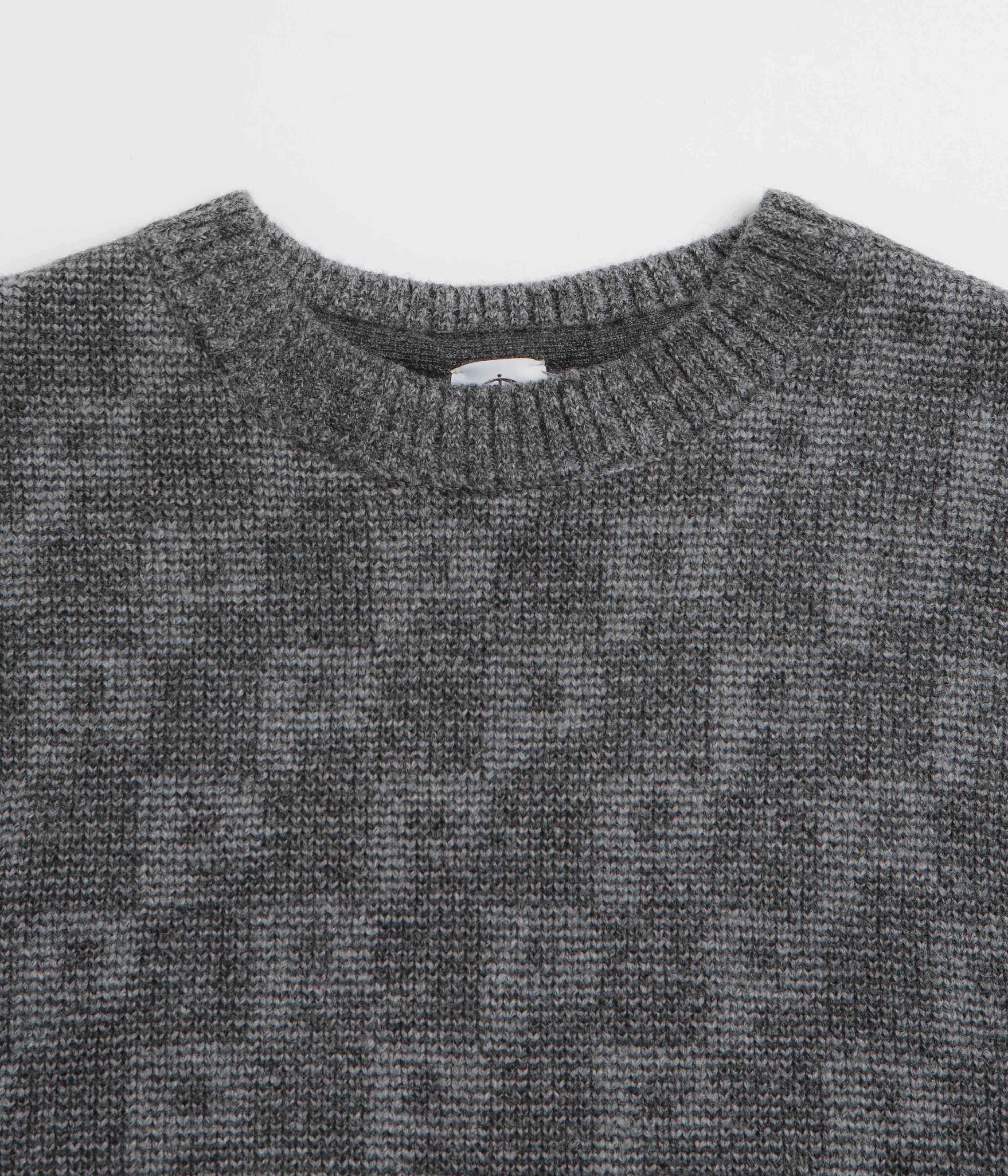 Polar P Pattern George Sweatshirt - Grey Relaxed Style Knitted Layer