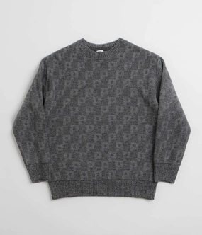 Casual Layer elegant design Polar P Pattern George Sweatshirt - Grey