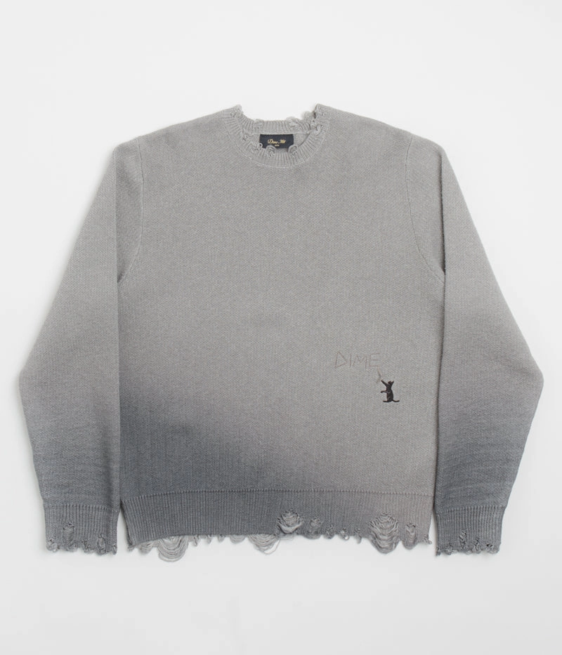 Dime Cat Knit Sweatshirt - Storm Drop Shoulder Design Chilly Wear