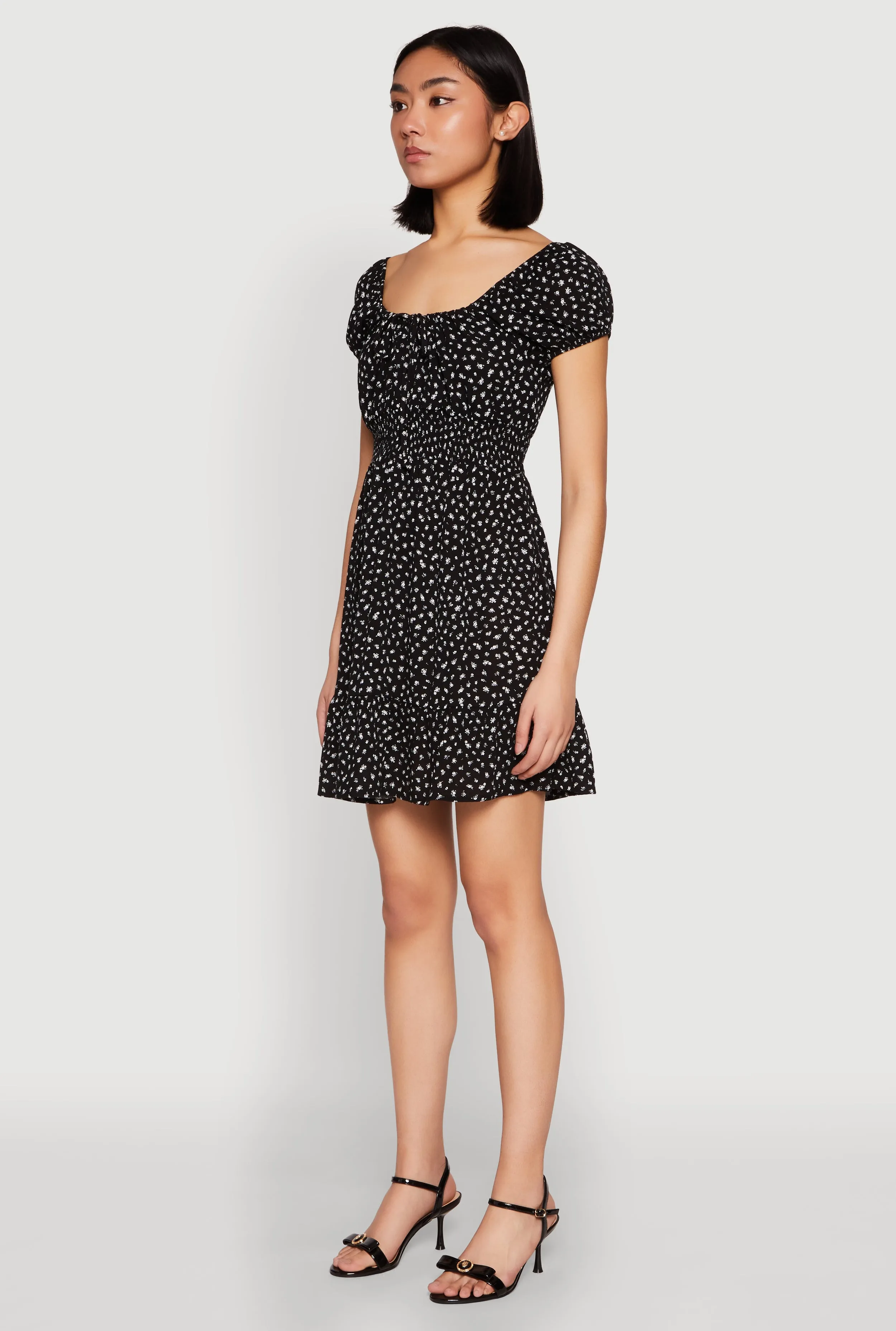 Lounge Comfort Floral Peasant Mini Dress