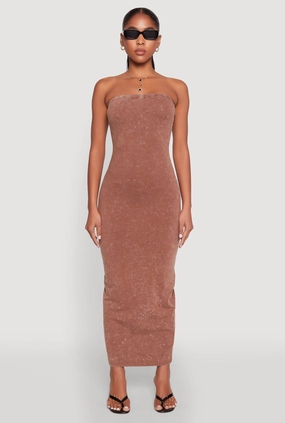 Daisy Mineral Wash Maxi Tube Dress Edgy vibes