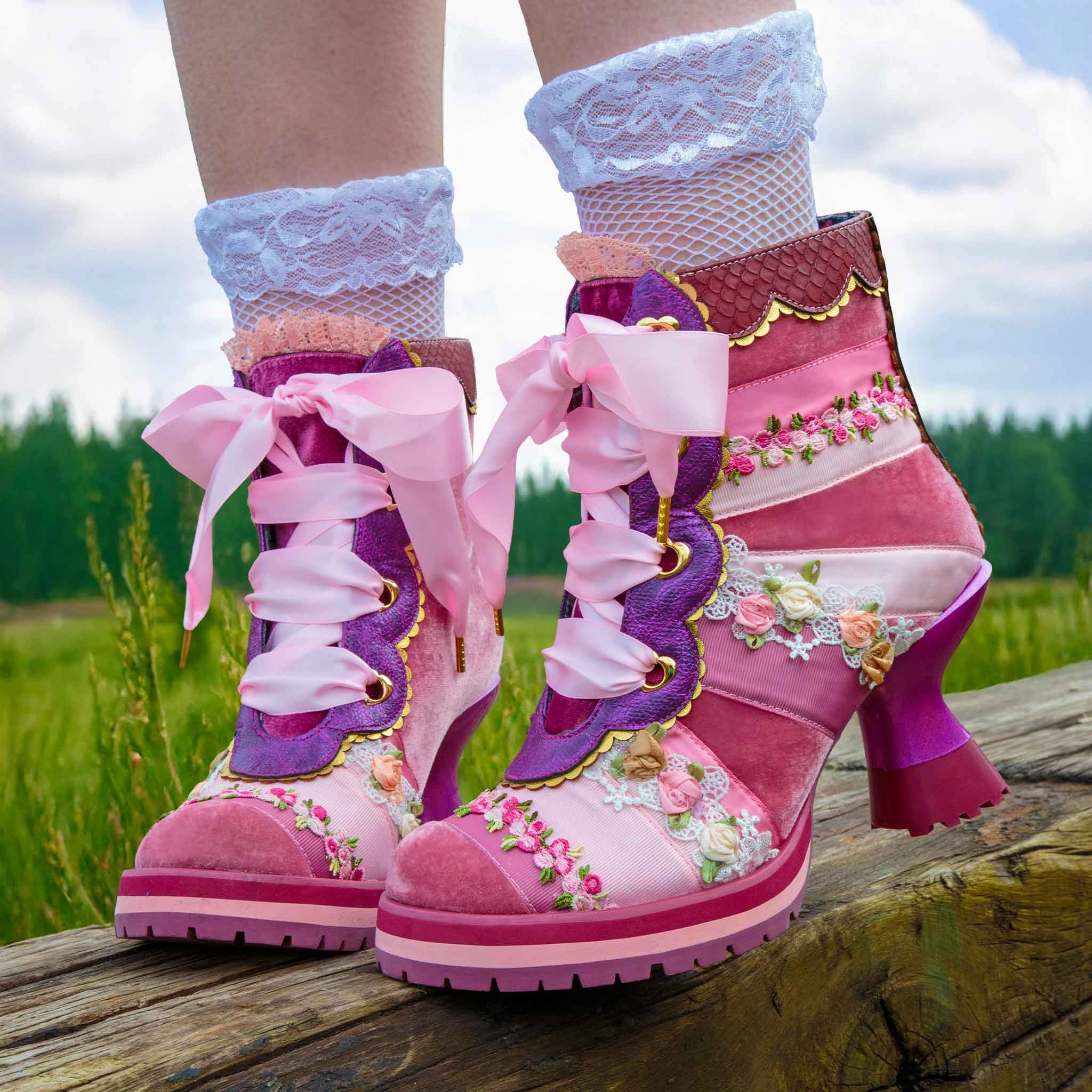 Pretty Patchwork Chic Party Heels