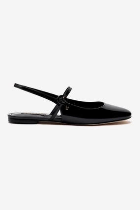 Urban Soft Georgina Ballet Flat In Black Patent Leather