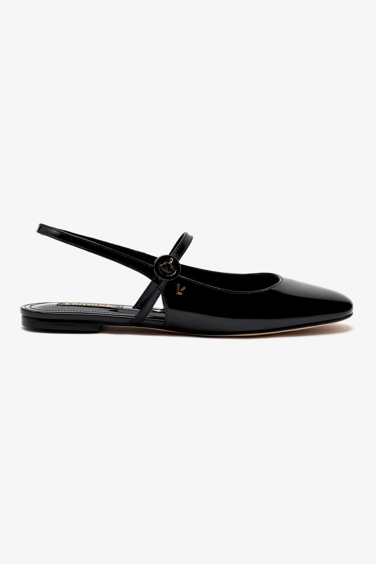 Pot Lane Georgina Ballet Flat In Black Patent Leather