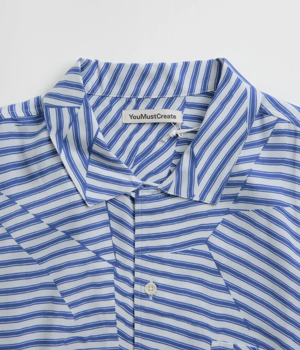 YMC Malick Shirt - Blue / White Hiking Gear
