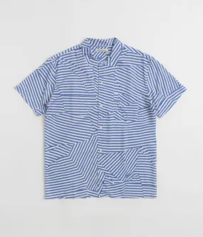Beach Attire Bold Prints YMC Malick Shirt - Blue / White