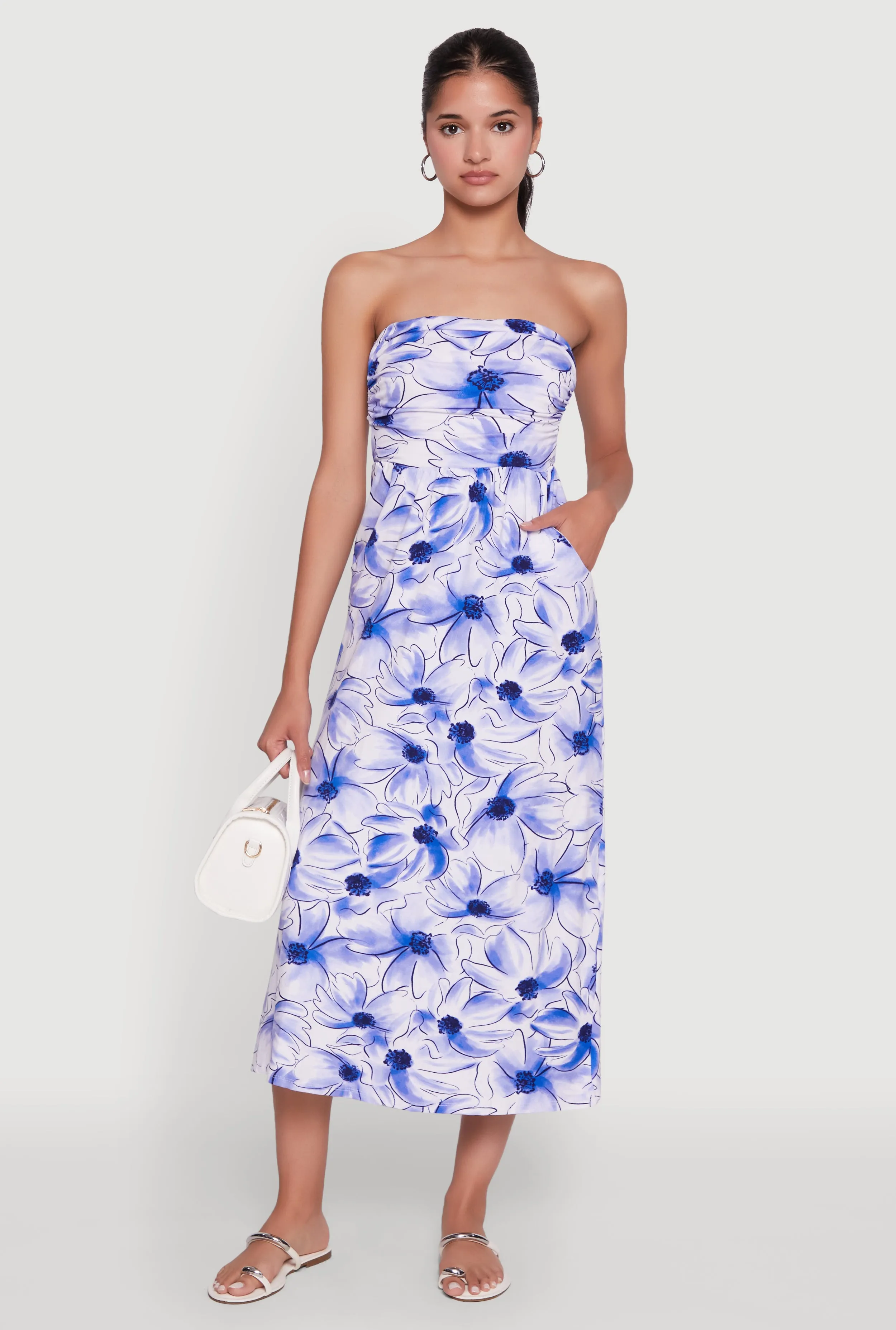 Sleek and Sleek Floral Ruched Tube Sundress