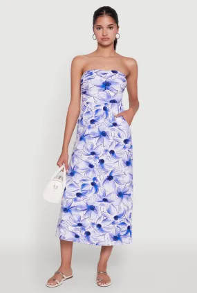 Sleek and Sleek Floral Ruched Tube Sundress