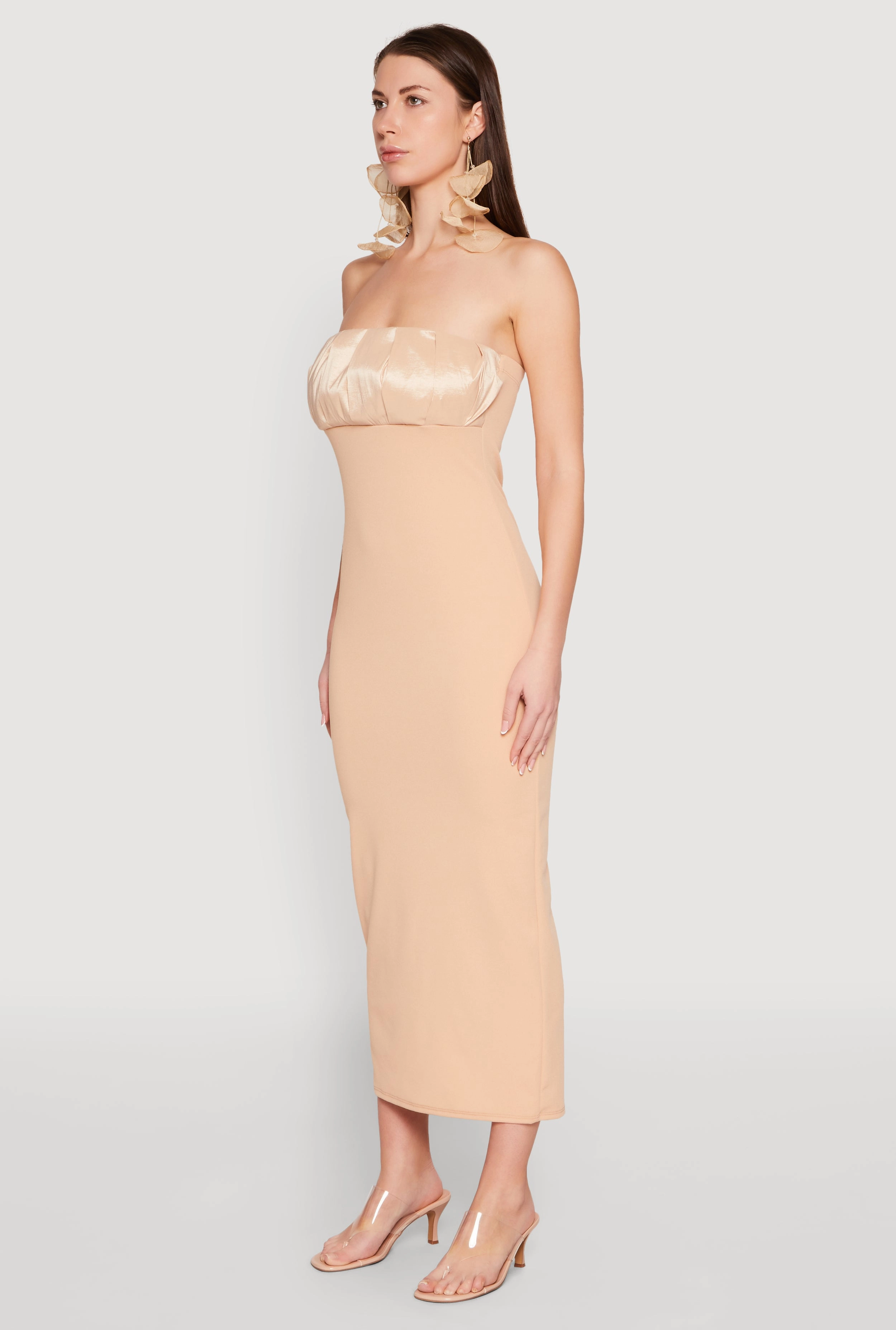 Chic Layer Cozy Design Empire Waist Slit Back Maxi Dress