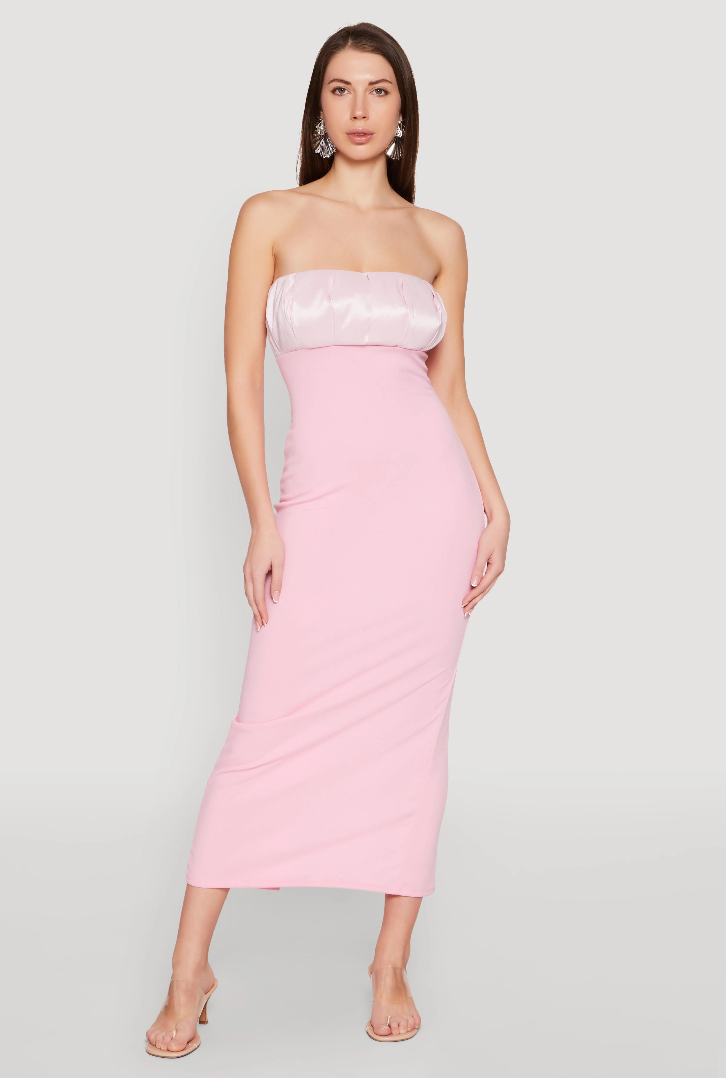 Empire Waist Slit Back Maxi Dress Subtle Glam Bold Structure