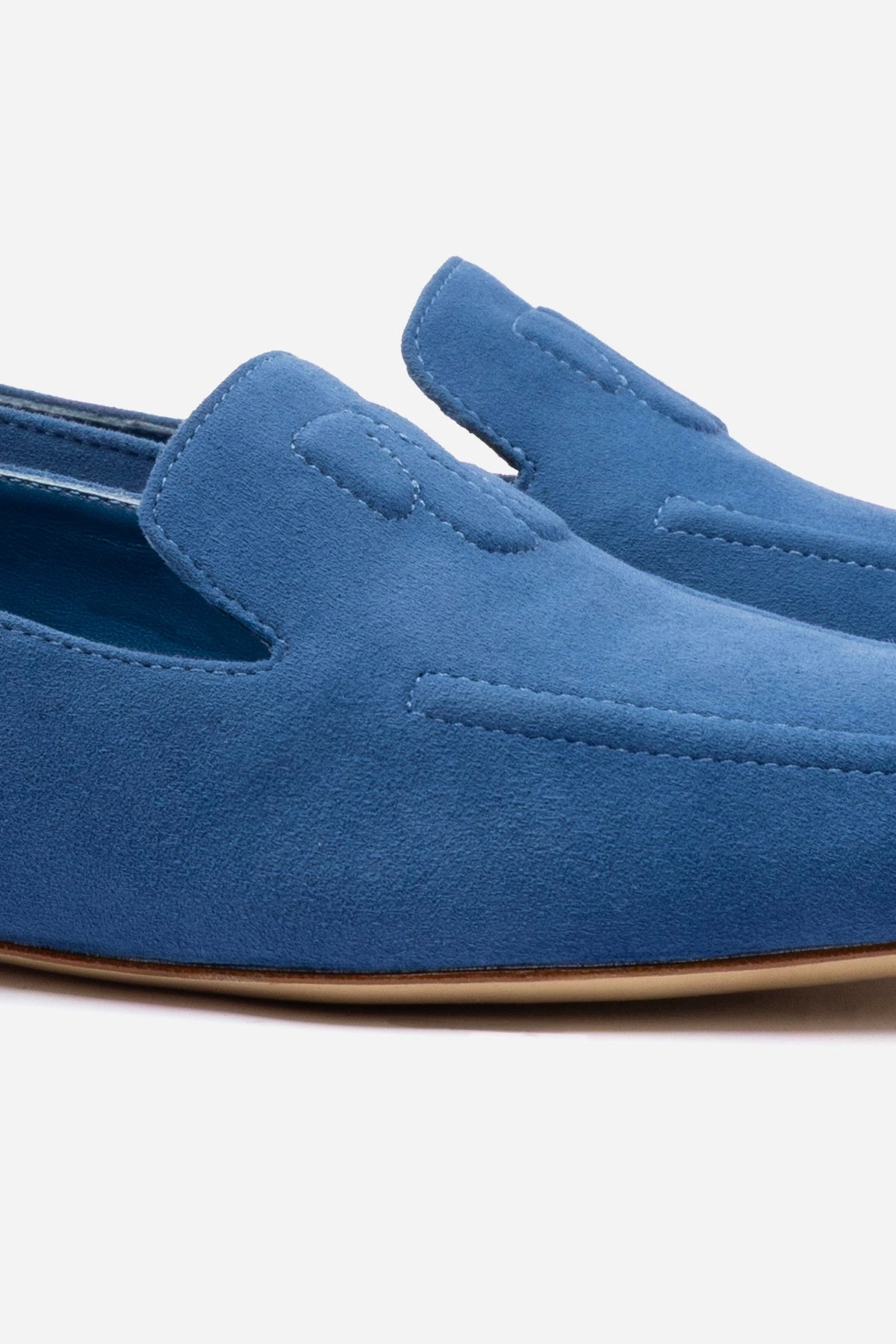 Streetwear Look Penny Loafer In Blue Stoned Suede