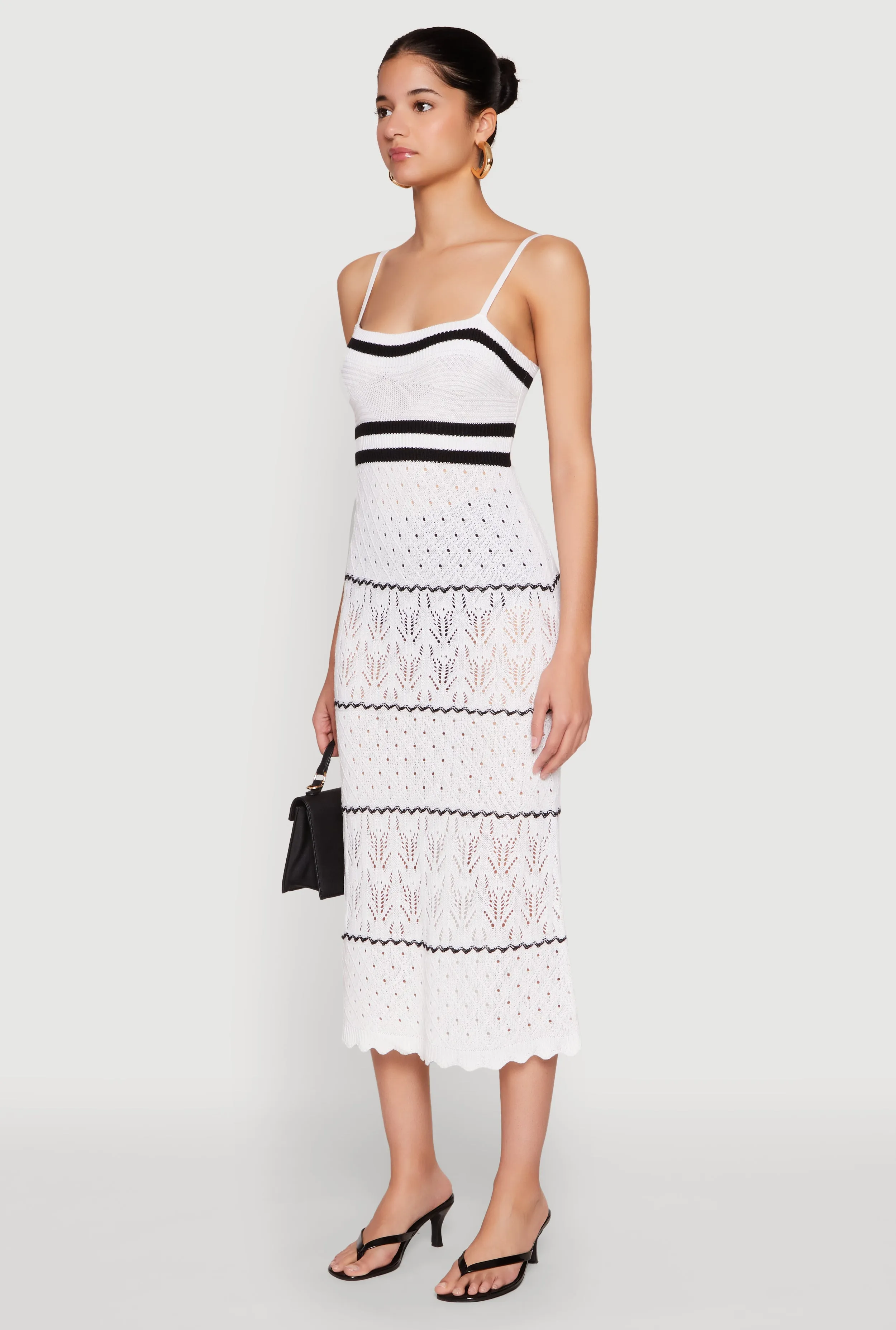 Chic Casual Wear Almost Famous Contrast Trim Midi Dress