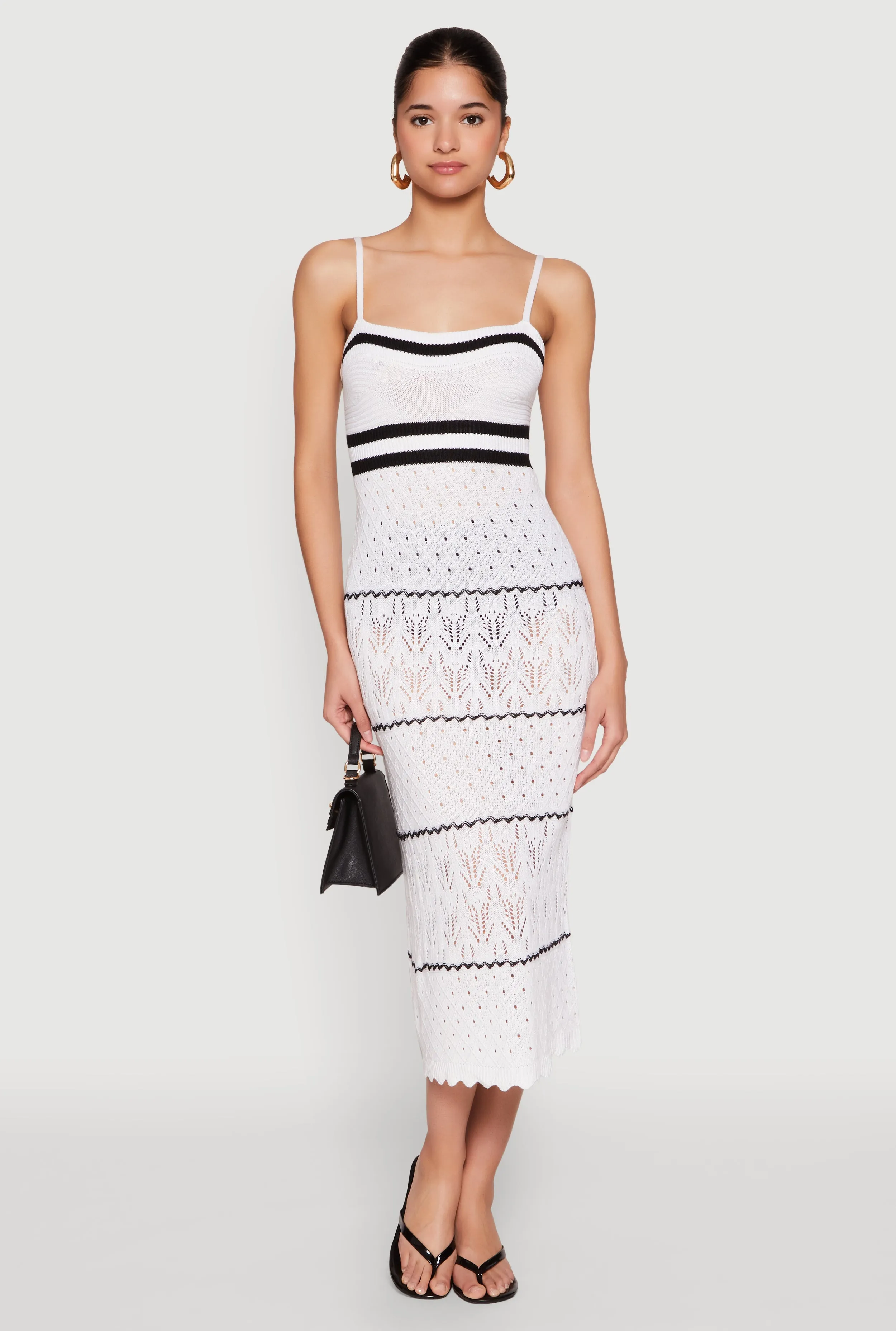 Soft color Floral-Pattern Almost Famous Contrast Trim Midi Dress