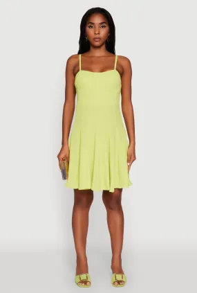 Fitted Shape Smooth Outline Trendy Crepe Knit Padded Bustier Skater Dress