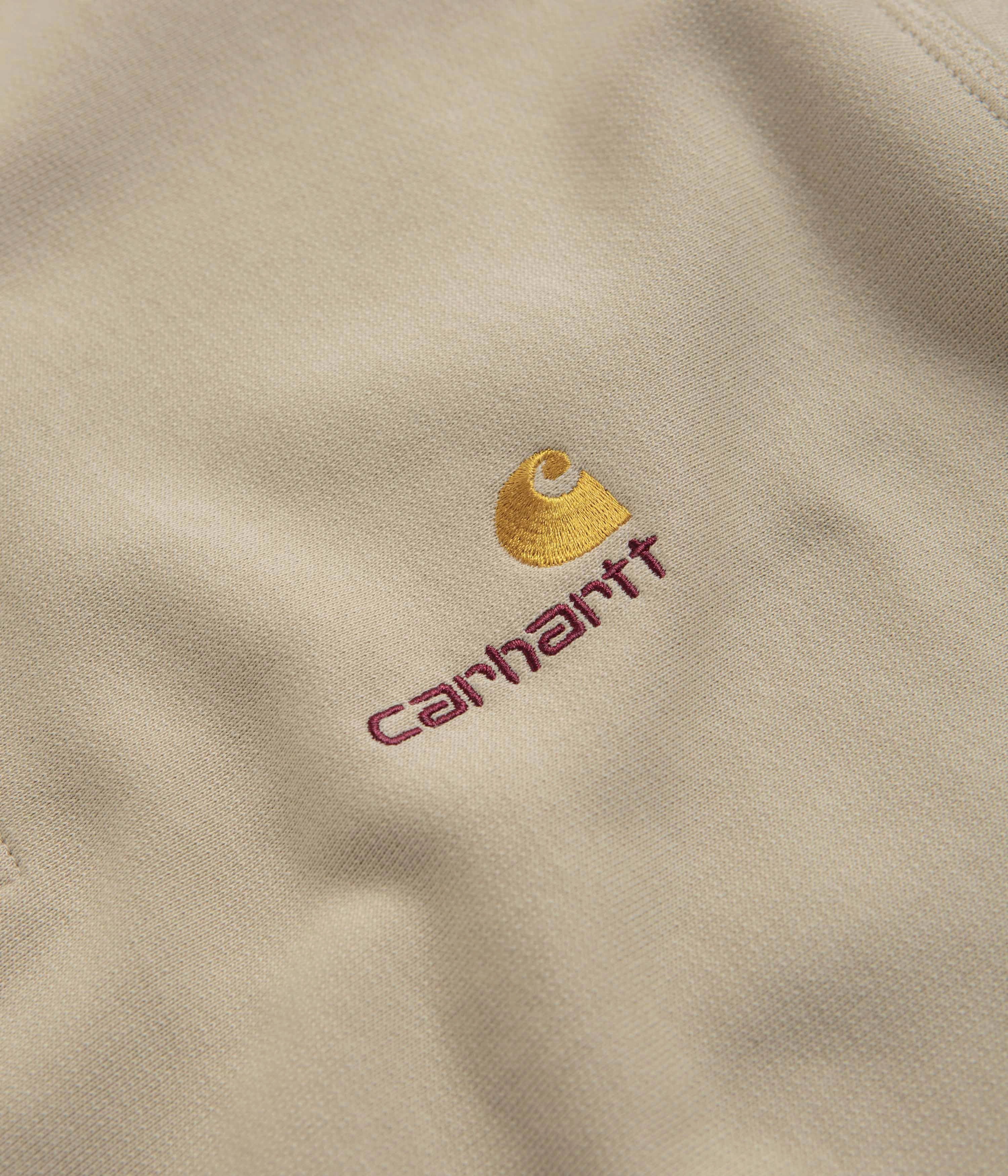 Carhartt Half Zip American Script Sweatshirt - Fleur De Sel Chic Comfort Knitted Comfort