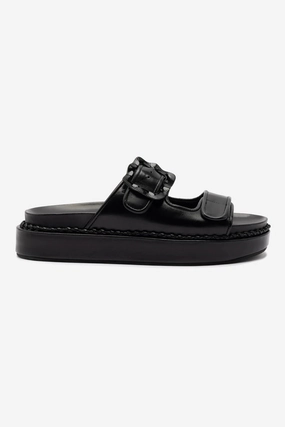 Lightweight Cushioning Relaxing Shoes Maui Slide In Black Leather