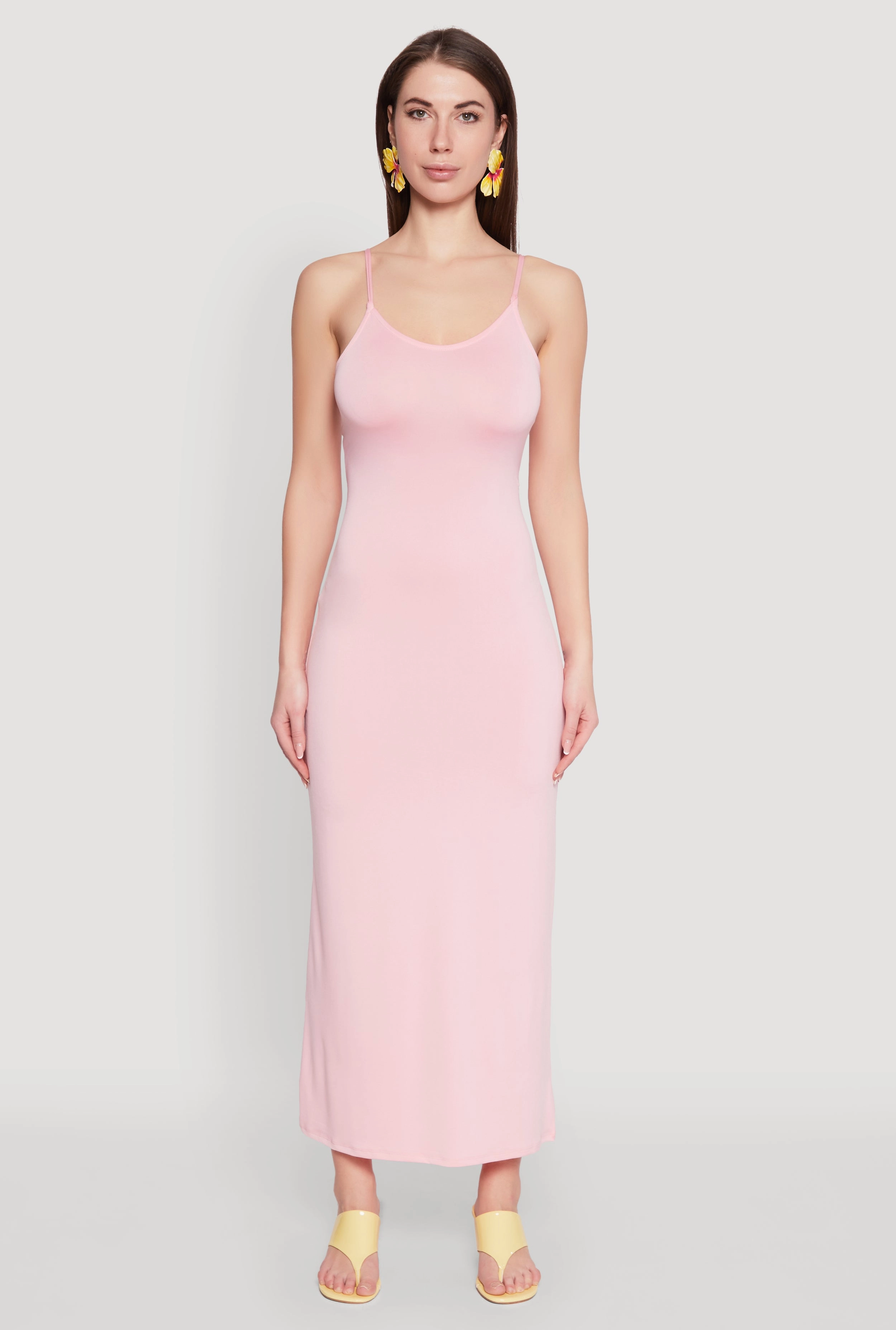 Scoop Neck Cami Maxi Dress Crystal-Detail