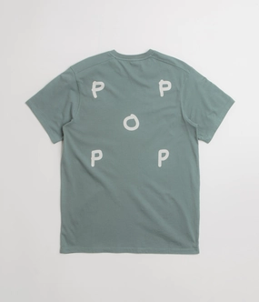 Pop Trading Company BYOBSS Logo T-Shirt - Stormy Sea Cashmere combination
