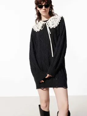 Jewel Tones Dual Tones Destroyed Details Mini Dress