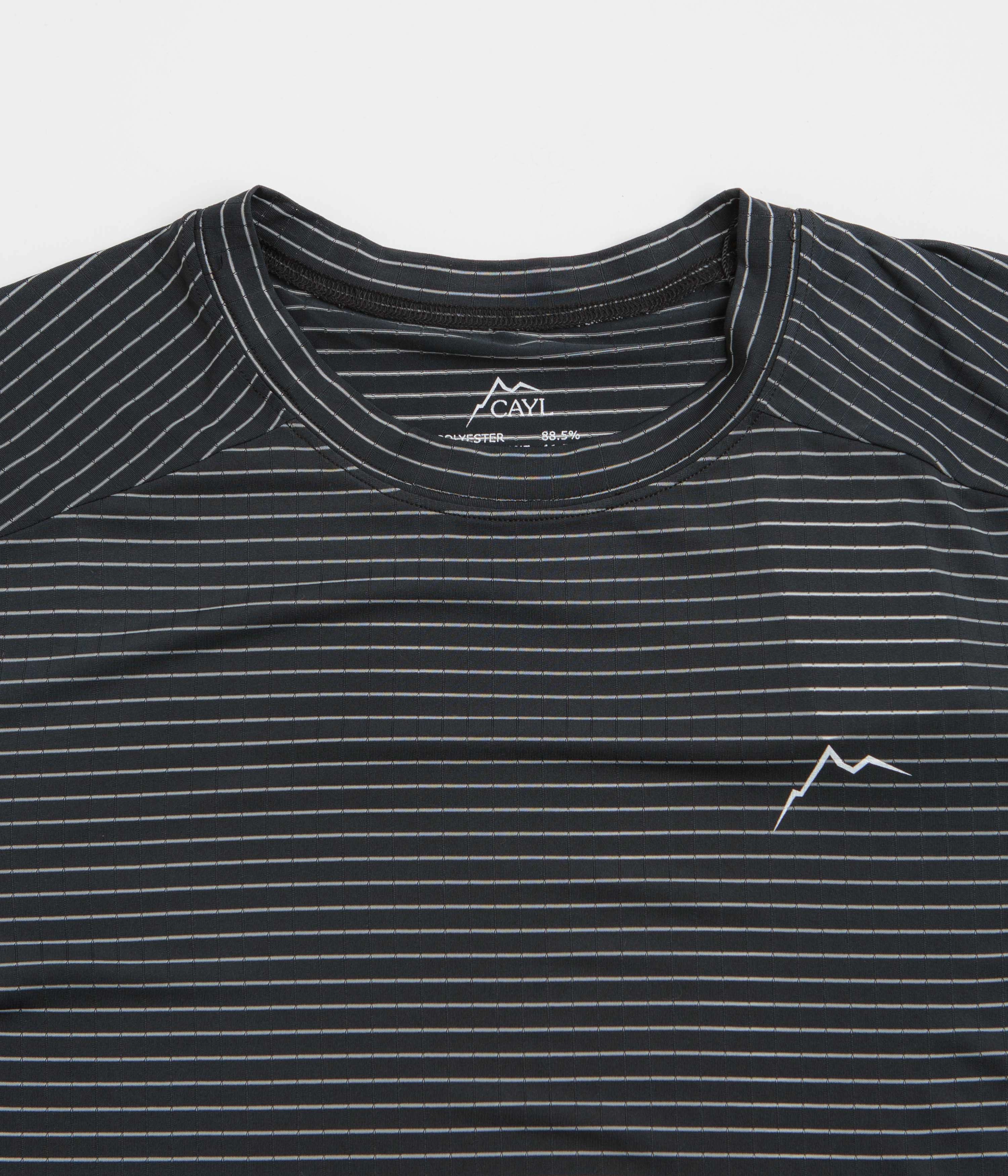 Cayl Stripe Logo T-Shirt - Black Skinny Fit