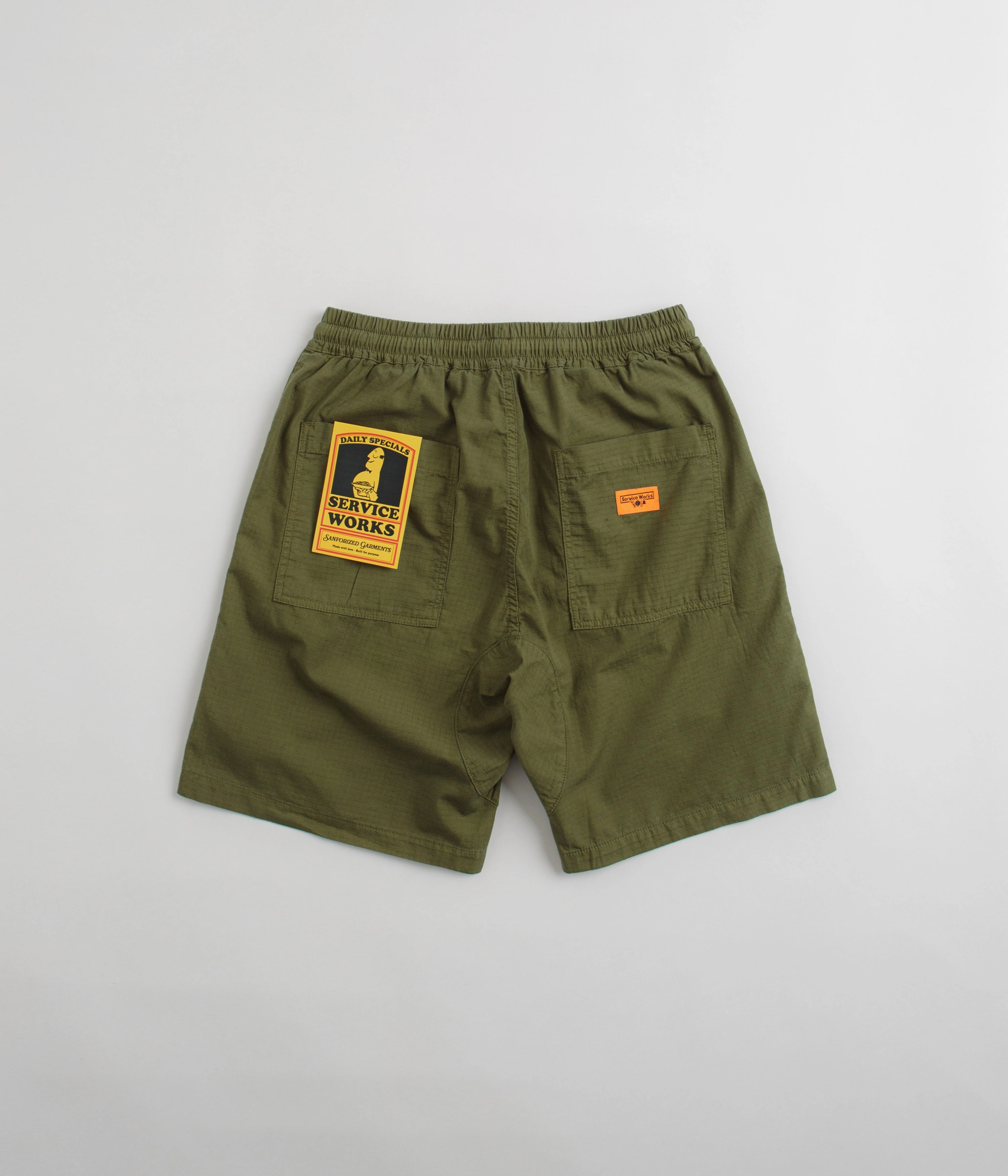 Service Works Ripstop Chef Shorts - Pesto Slim Profile checked shorts