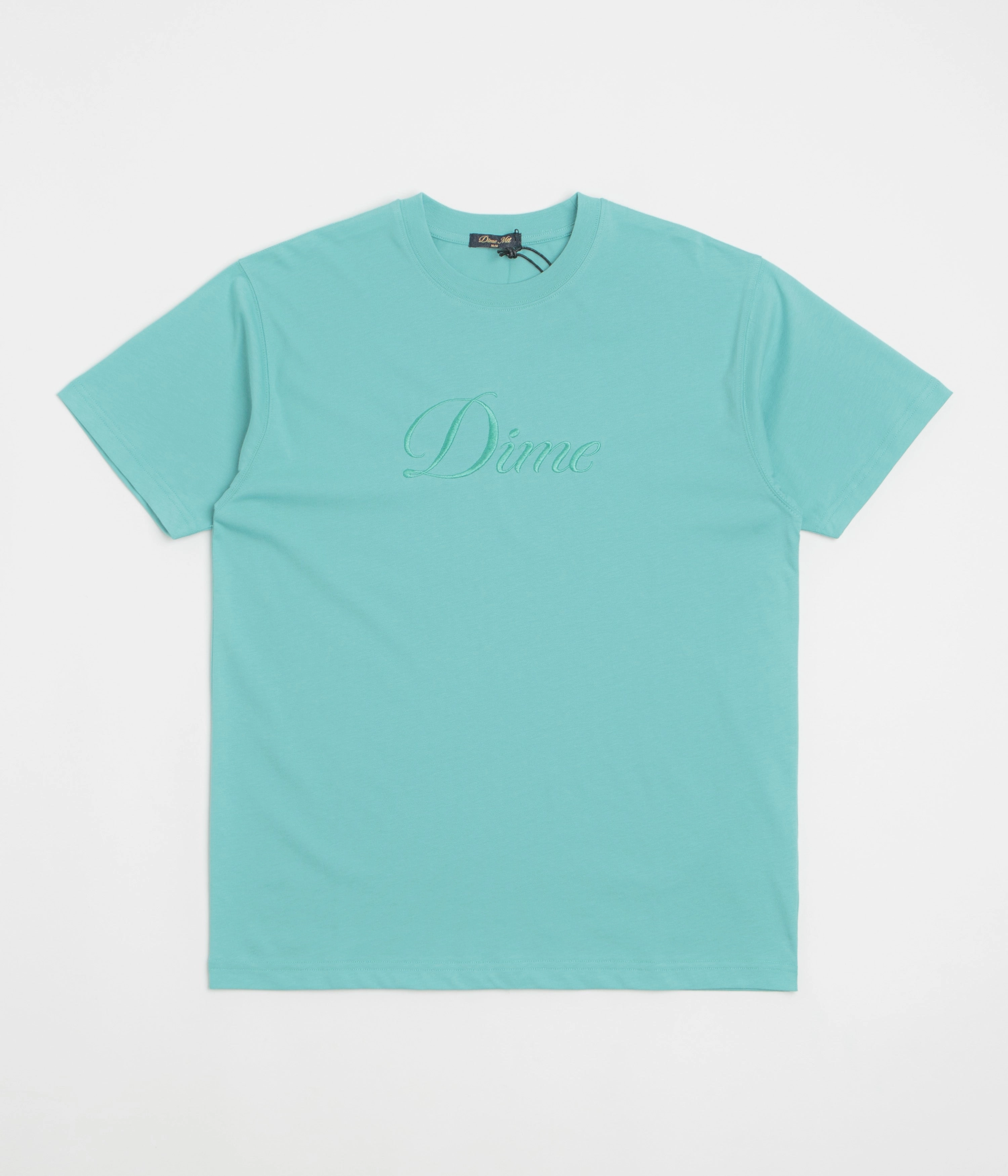casual outing Trendy Vibe Dime Cursive T-Shirt - Vintage Teal