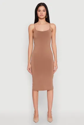 Fresh Energy Neutral Feel Tie Back Bodycon Midi Dress