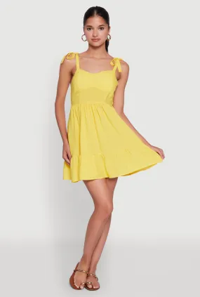 Chic Sundress with Tie Straps and Sweetheart Neckline Vacation Vibe