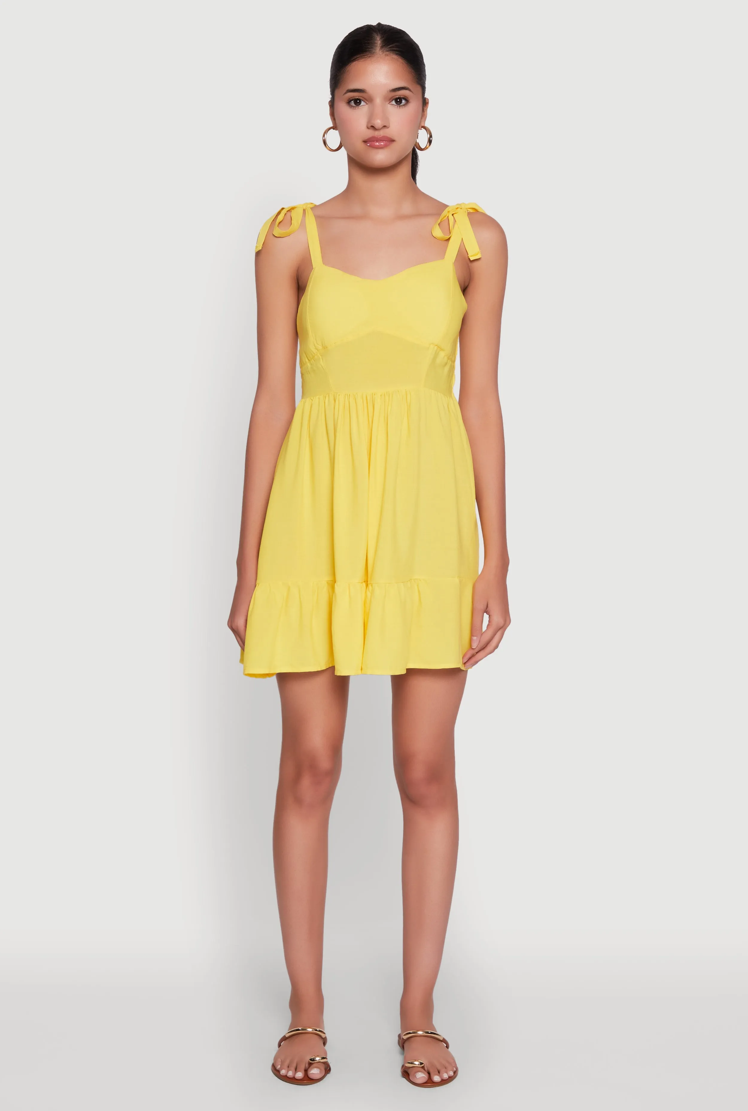 Chic Sundress with Tie Straps and Sweetheart Neckline Chic Fit Everyday-Use