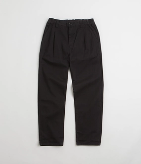 Service Works Drill Waiter Pants - Black Button front Breathable fabric