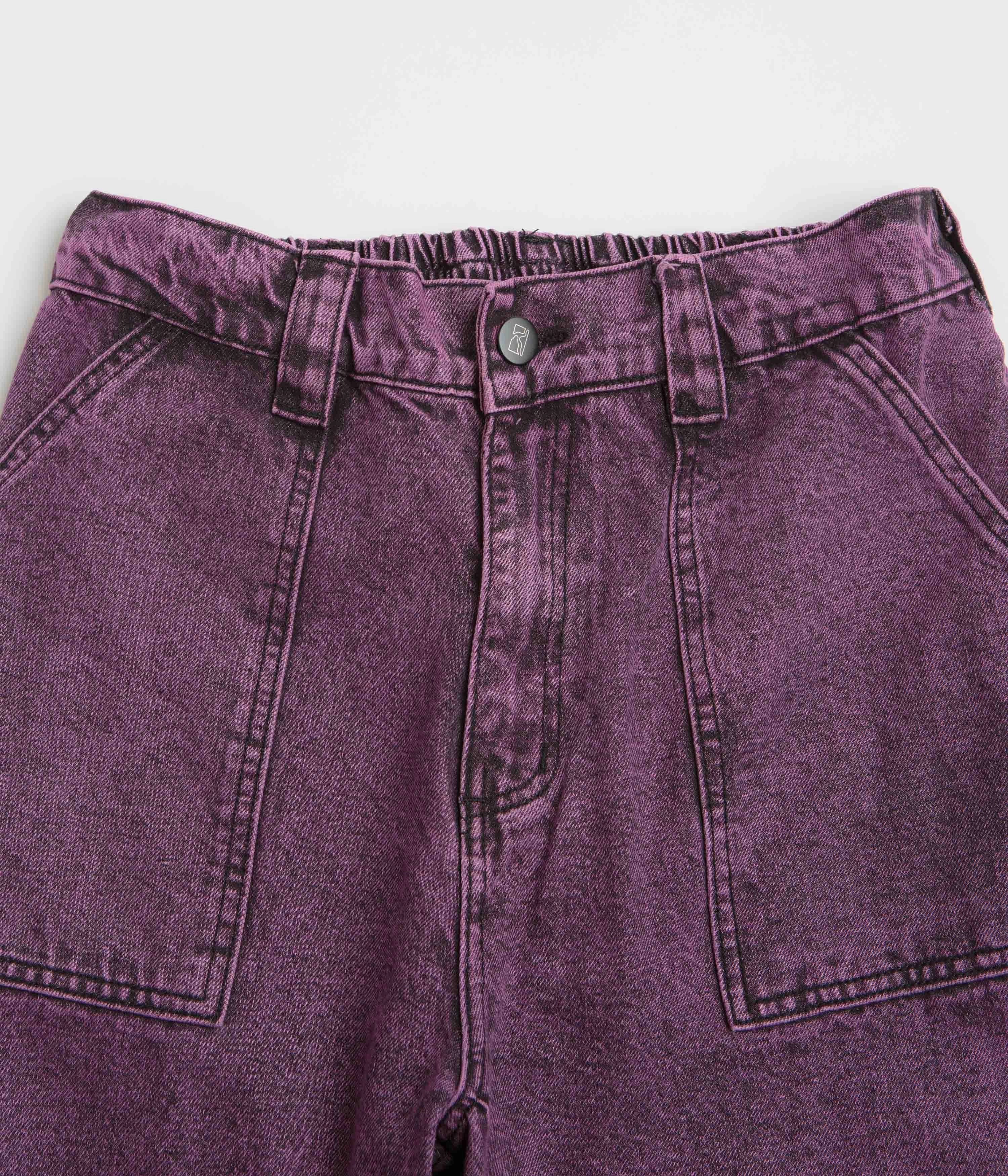 slim cut Eco Friendly Fabric Poetic Collective Painter Pants - Purple Acid Wash Denim