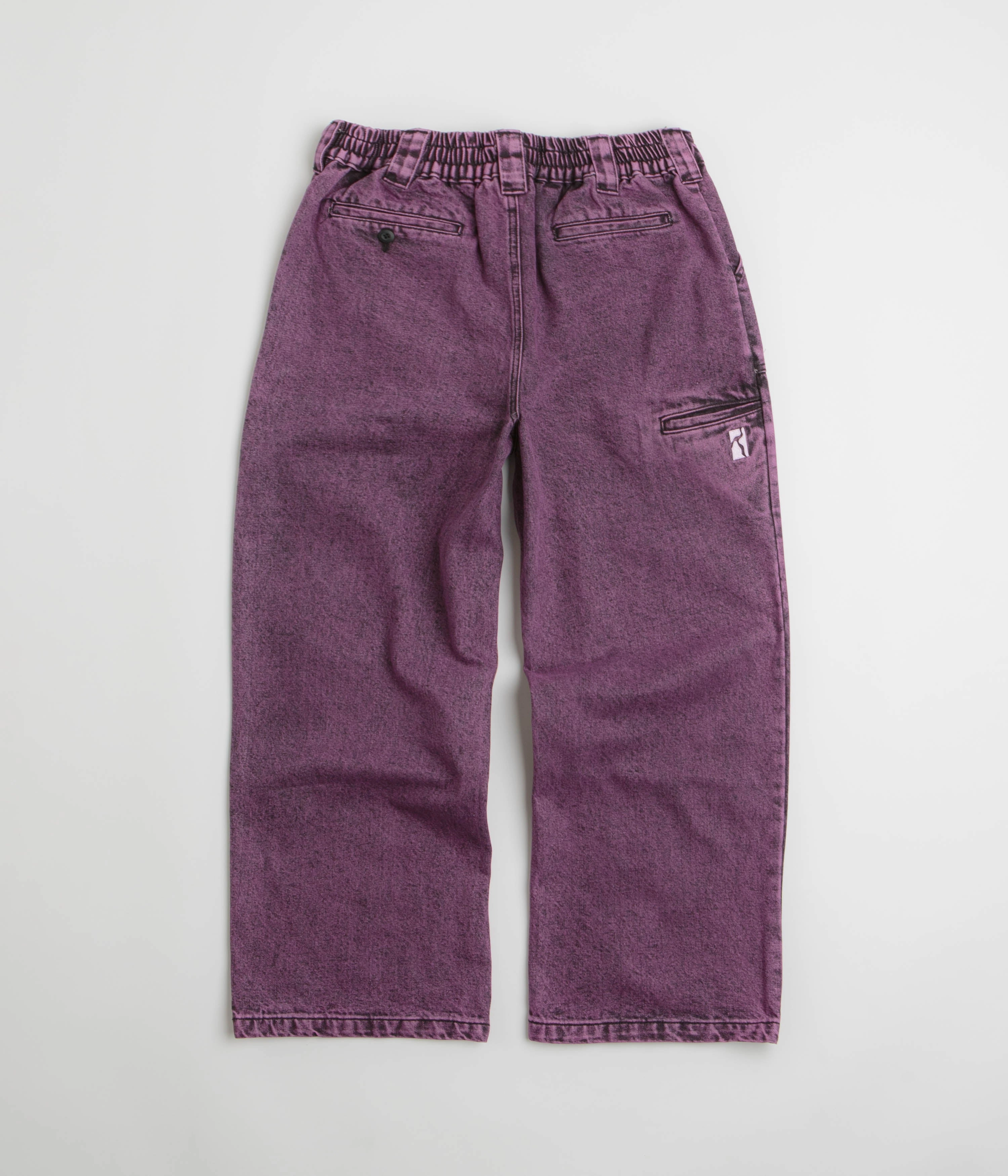 Poetic Collective Painter Pants - Purple Acid Wash Denim Relaxed Design Wear Modular Attachment